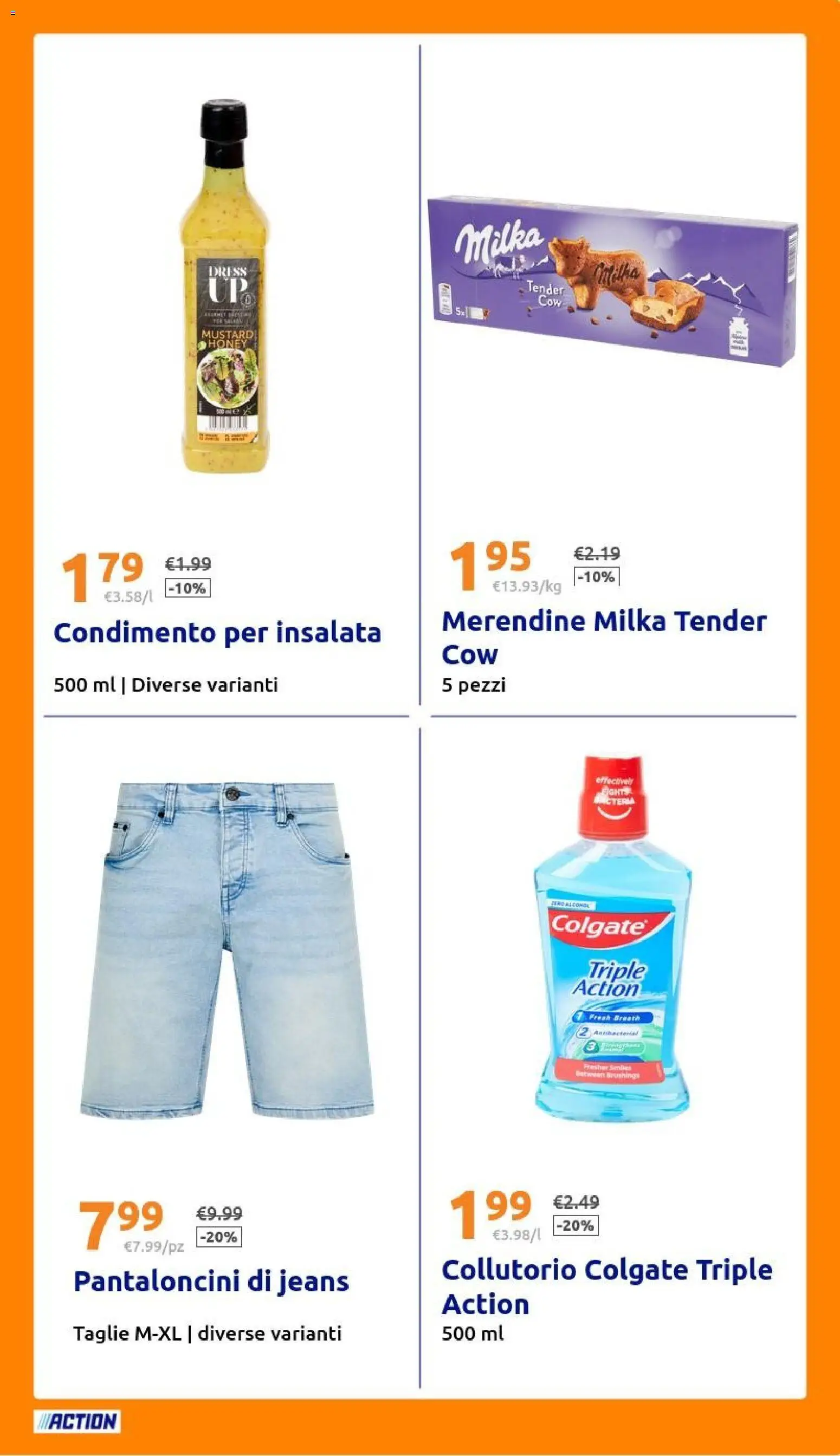 Volantino Action del 10.06.2026 | Pagina: 27 | Prodotti: Pantaloncini, Insalata, Jeans, Merendine