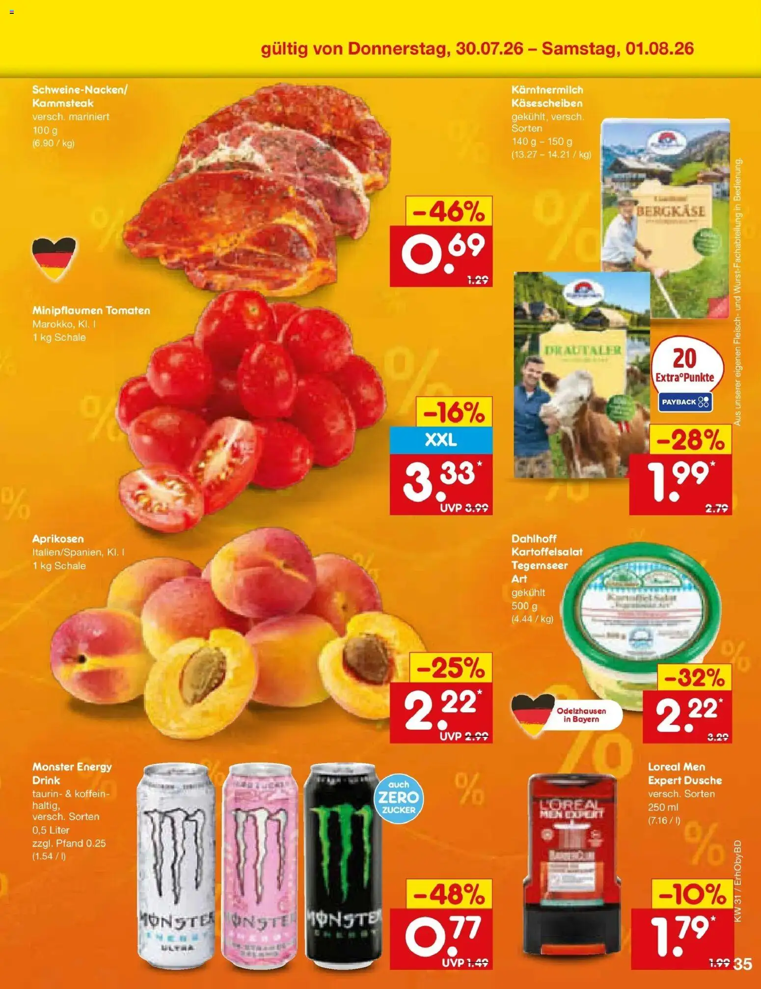 Netto Marken-Discount Prospekt Velden – gültig ab 27.07.2026 | Seite: 52 | Produkte: Energy, Dusche, Tomaten, Monster