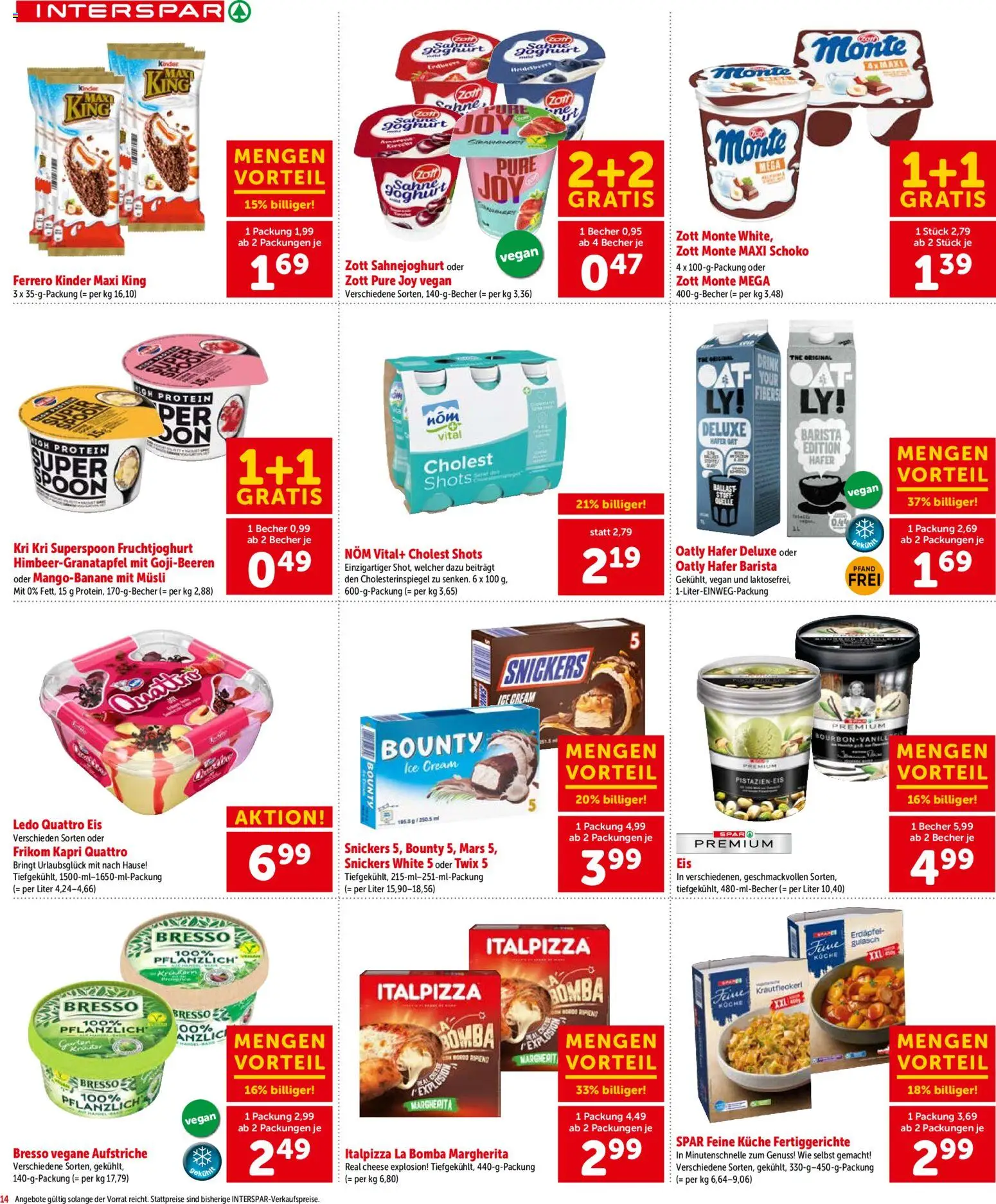 Interspar Flugblatt - Vorarlberg gültig ab 21.05.2026 | Seite: 15 | Produkte: Sahne, Eis, Fertiggerichte, Joghurt