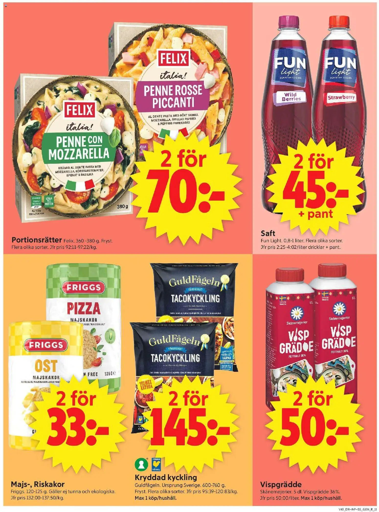 ICA Supermarket reklamblad aktuell från 19/10/2026 | Sida: 13 | Produkter: Galler, Skinka, Pasta, Kyckling