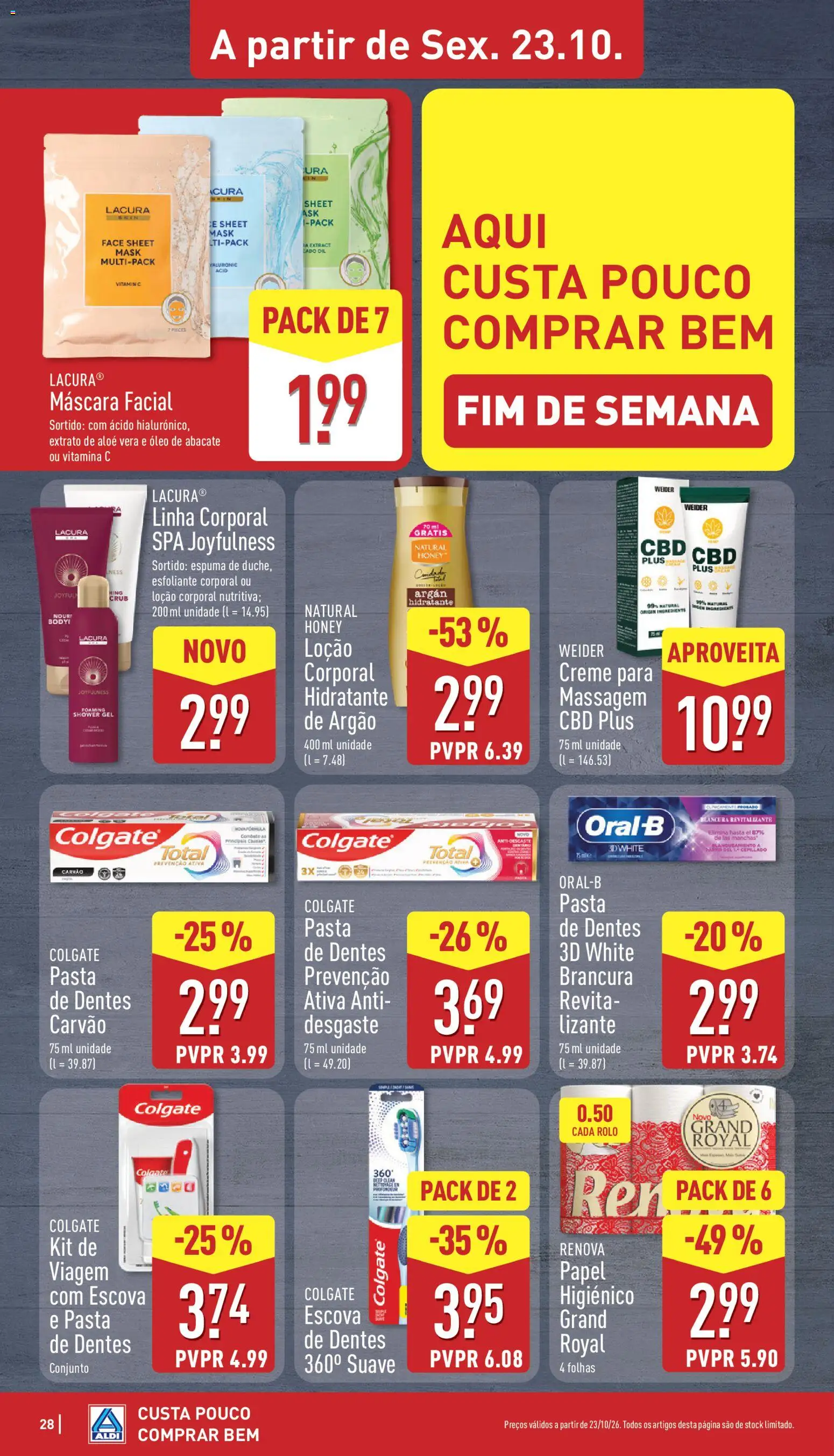 Aldi folheto │ válido de 24/10/2026 | Página: 28 | Produtos: Papel higiénico, Loção corporal, Aloe Vera, Abacate