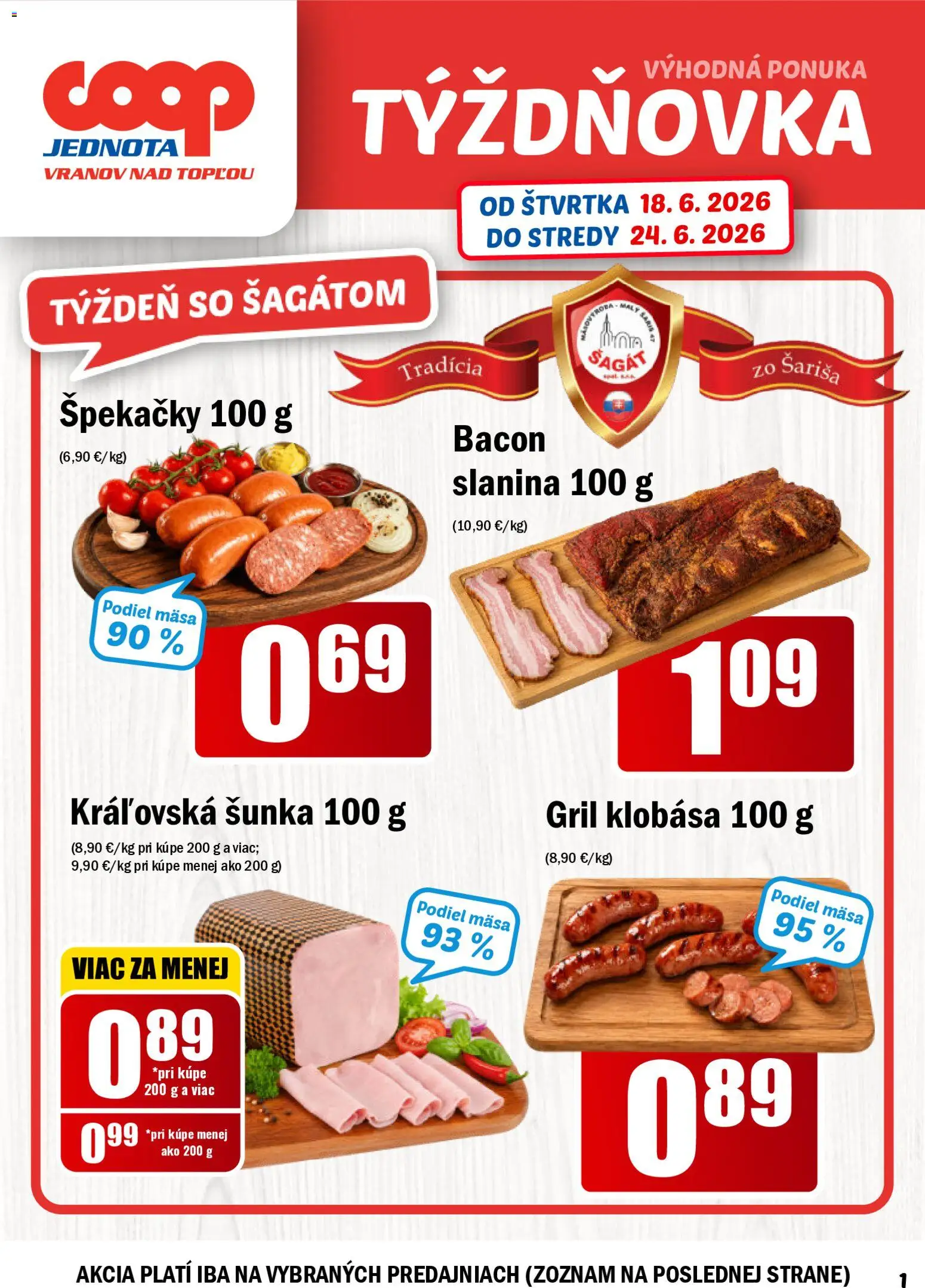 Nové COOP Jednota akcie – leták je platný od 18.06.2026 | Strana: 1