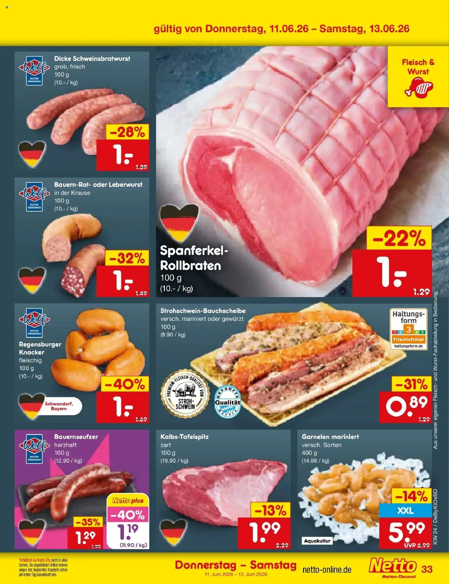 Netto Marken-Discount Prospekt Buttenwiesen – gültig ab 08.06.2026 | Seite: 51 | Produkte: Garnelen, Wurst, Fleisch