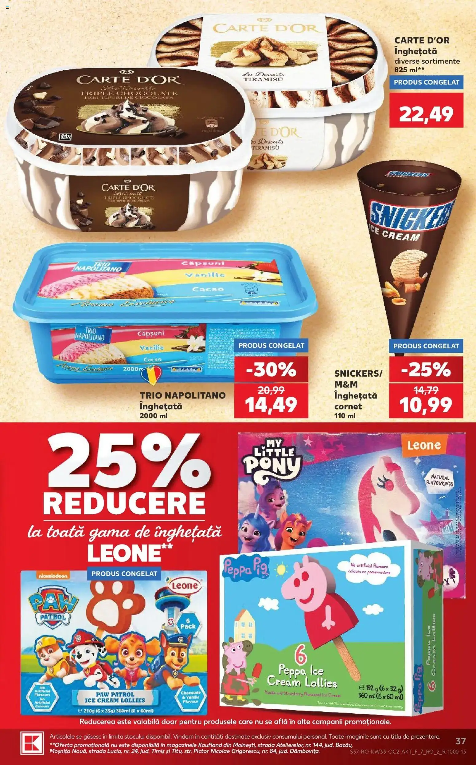 Kaufland Craiova 12.08.2026 - Revista si Oferta | Pagină: 37 | Produse: Tiramisu, Căpșuni, Cacao, Înghețată