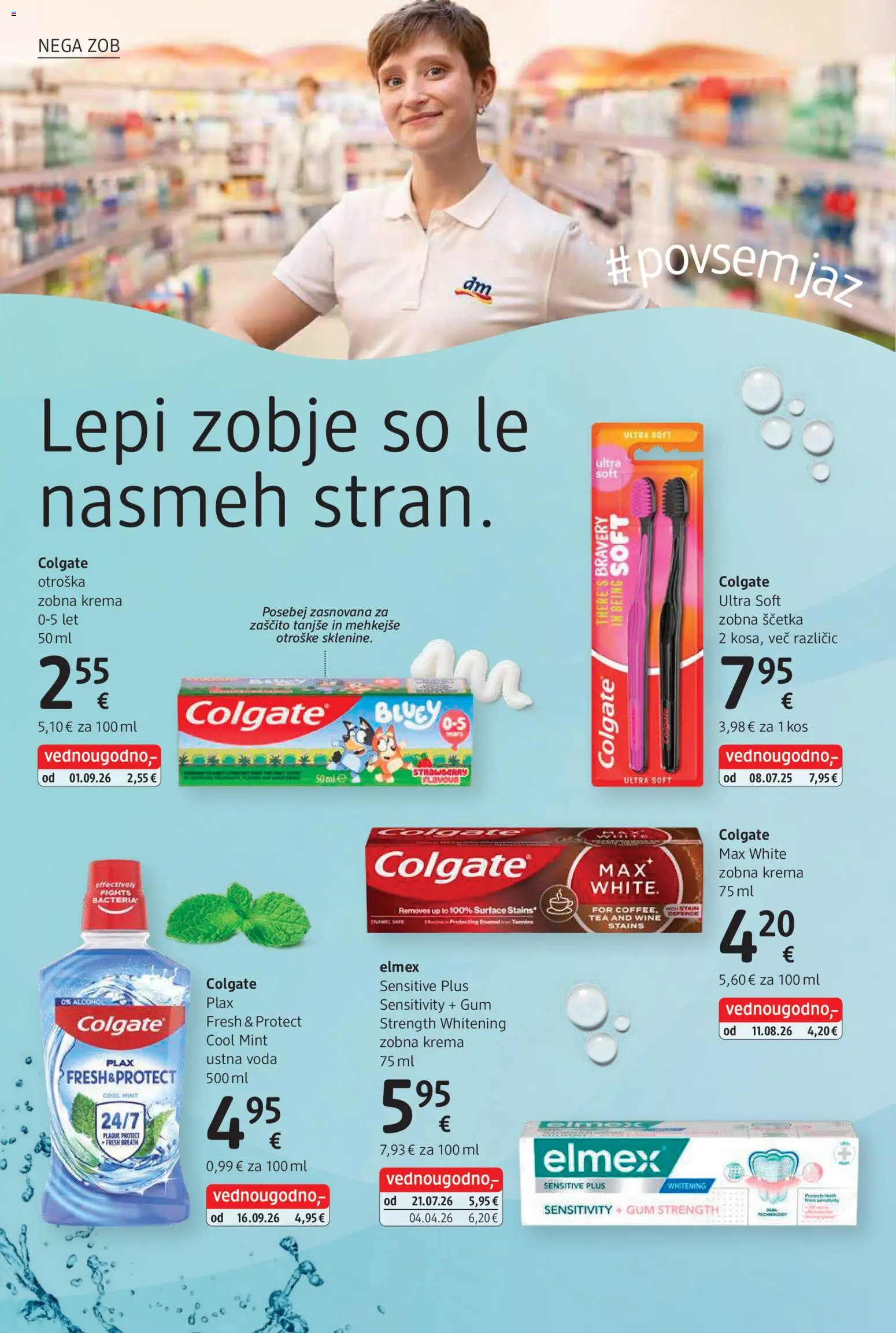 Novi DM Drogerie Markt katalog ponudbe – veljaven od 01.09.2026 | Stran: 18 | Izdelki: Kos, Krema, Zobna scetka, Voda