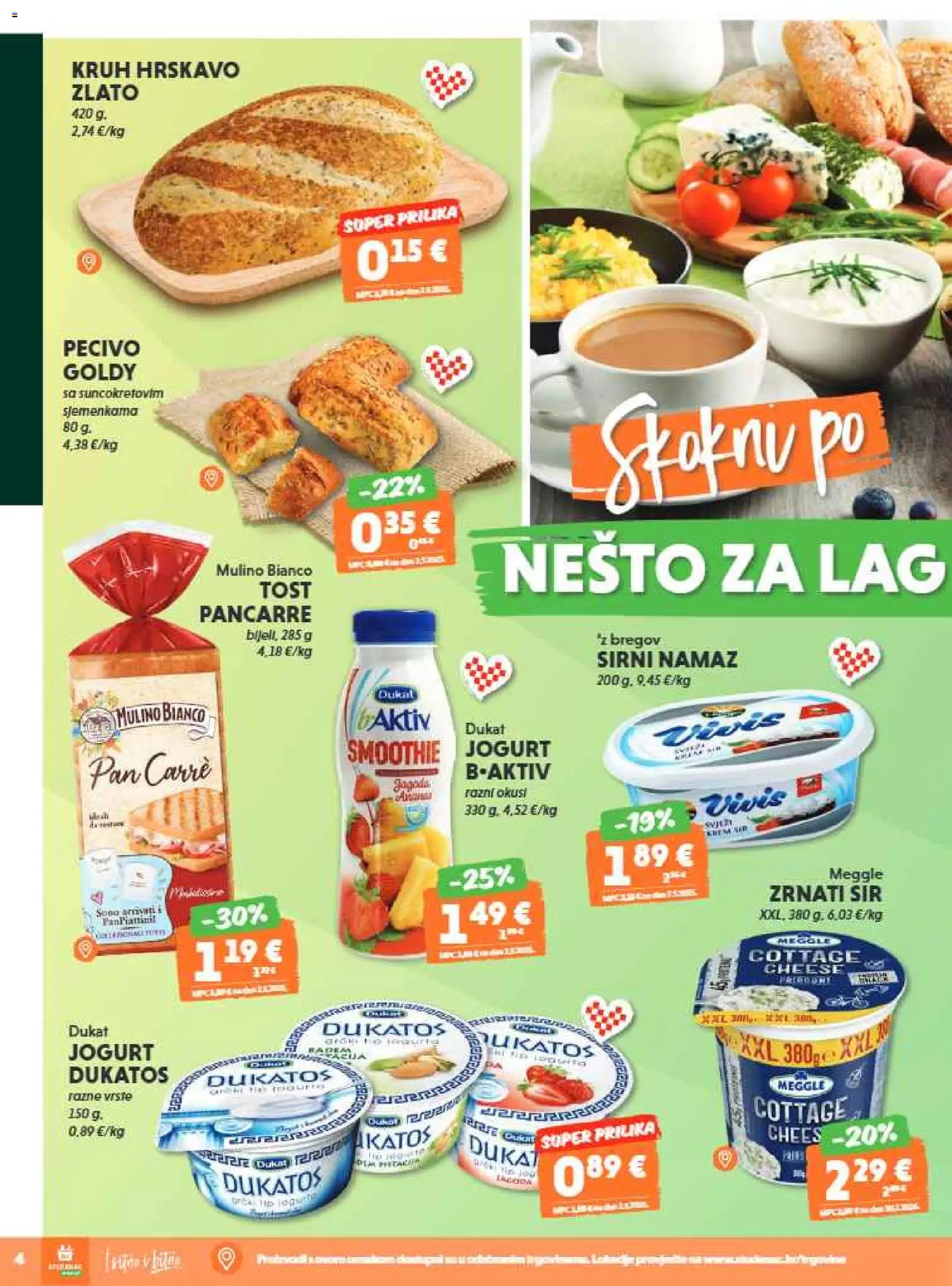 Studenac katalog | vrijedi od 06.05.2026 | Stranica: 4 | Proizvodi: Sir, Jogurt, Smoothie, Pecivo