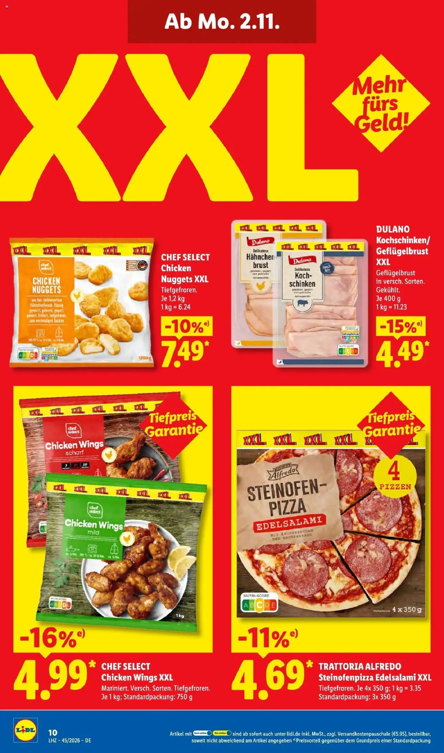 Lidl Prospekt Mahlow (ab 02.11.2026) zum Blättern » Angebote | Seite: 18 | Produkte: Hahnchen, Schinken, Pizza