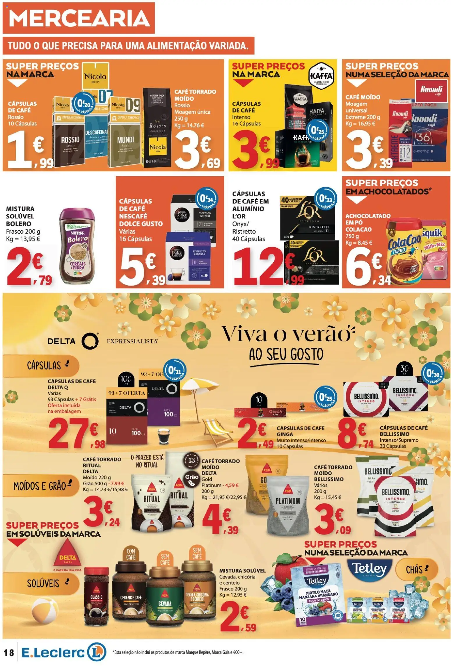 E.Leclerc folheto │ válido de 06/08/2026 | Página: 18 | Produtos: Delta q, Pó, Nestlé, Café