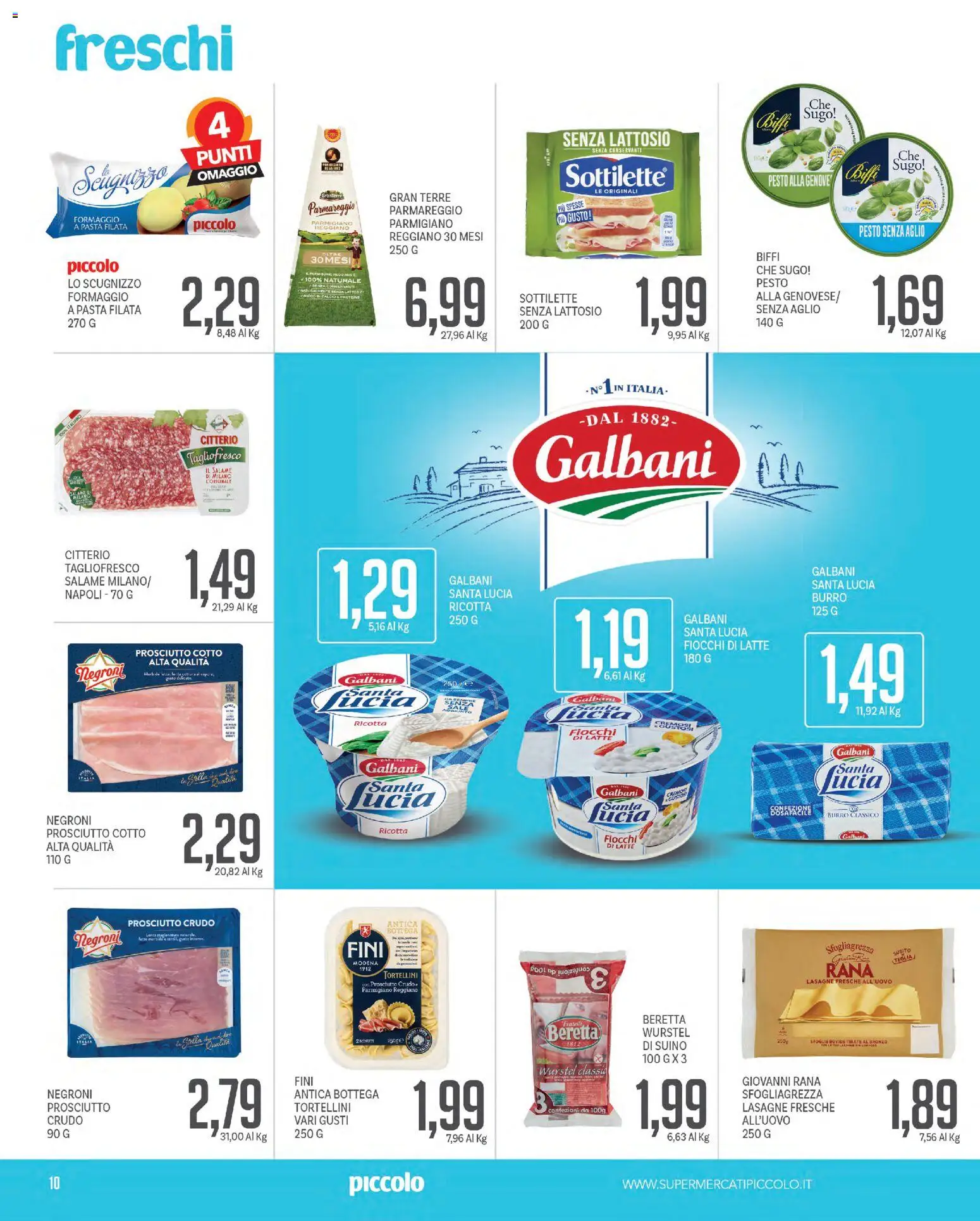Volantino Piccolo del 12/10/2026 | Pagina: 10 | Prodotti: Teglia, Salame, Fiocchi, Wurstel