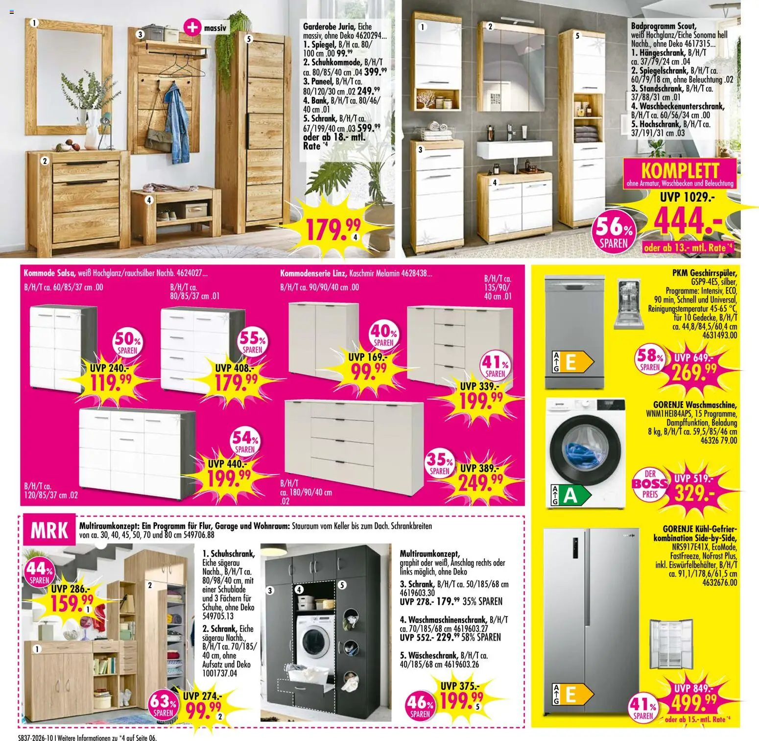 SB Möbel Boss Prospekt – gültig ab 05.09.2026 | Seite: 10 | Produkte: Gorenje, Kommode, Waschbecken