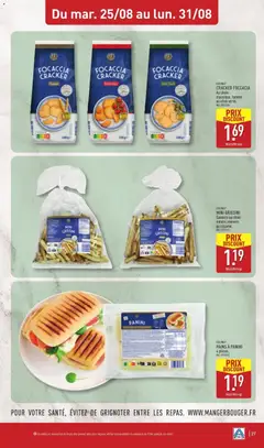 Aldi - Prévisualisation de PAINS À PANINI, 4 pièces. valide à partir de 25/08/2026 | Page: 29 | Produits: Panini, Crackers, Olive, Tomate