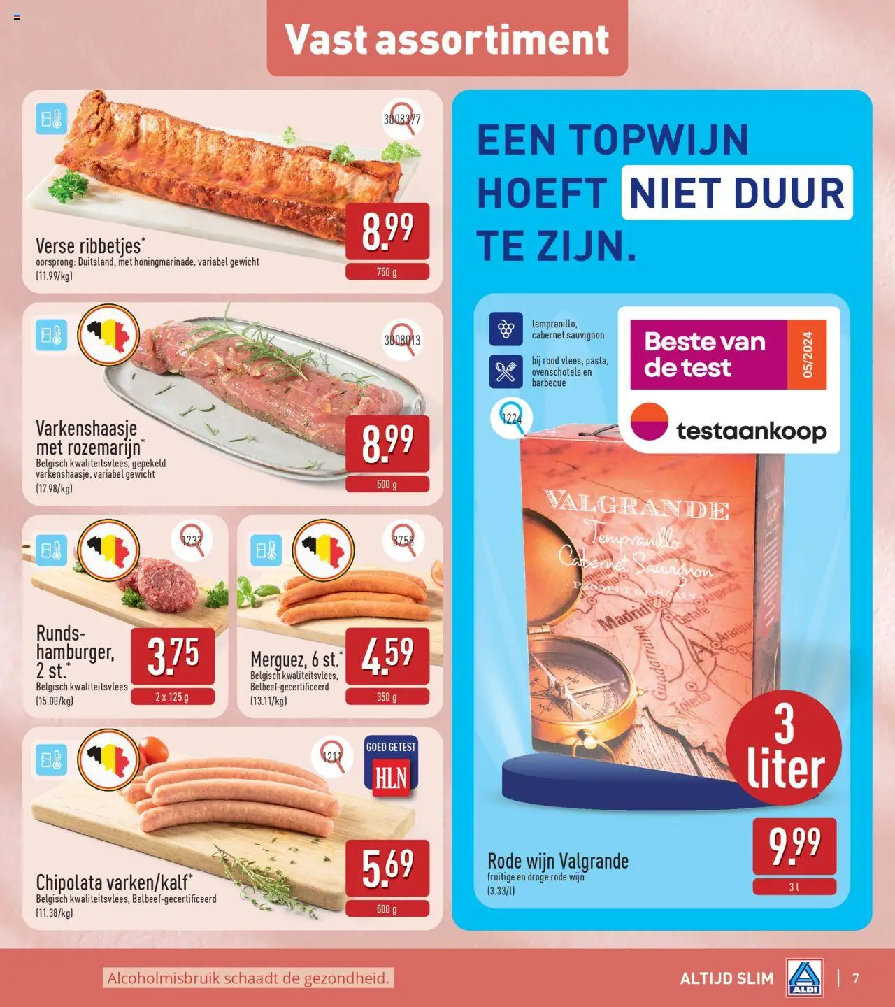 {H1} | Pagina: 7 | Producten: Wijn, Chipolata, Gewicht