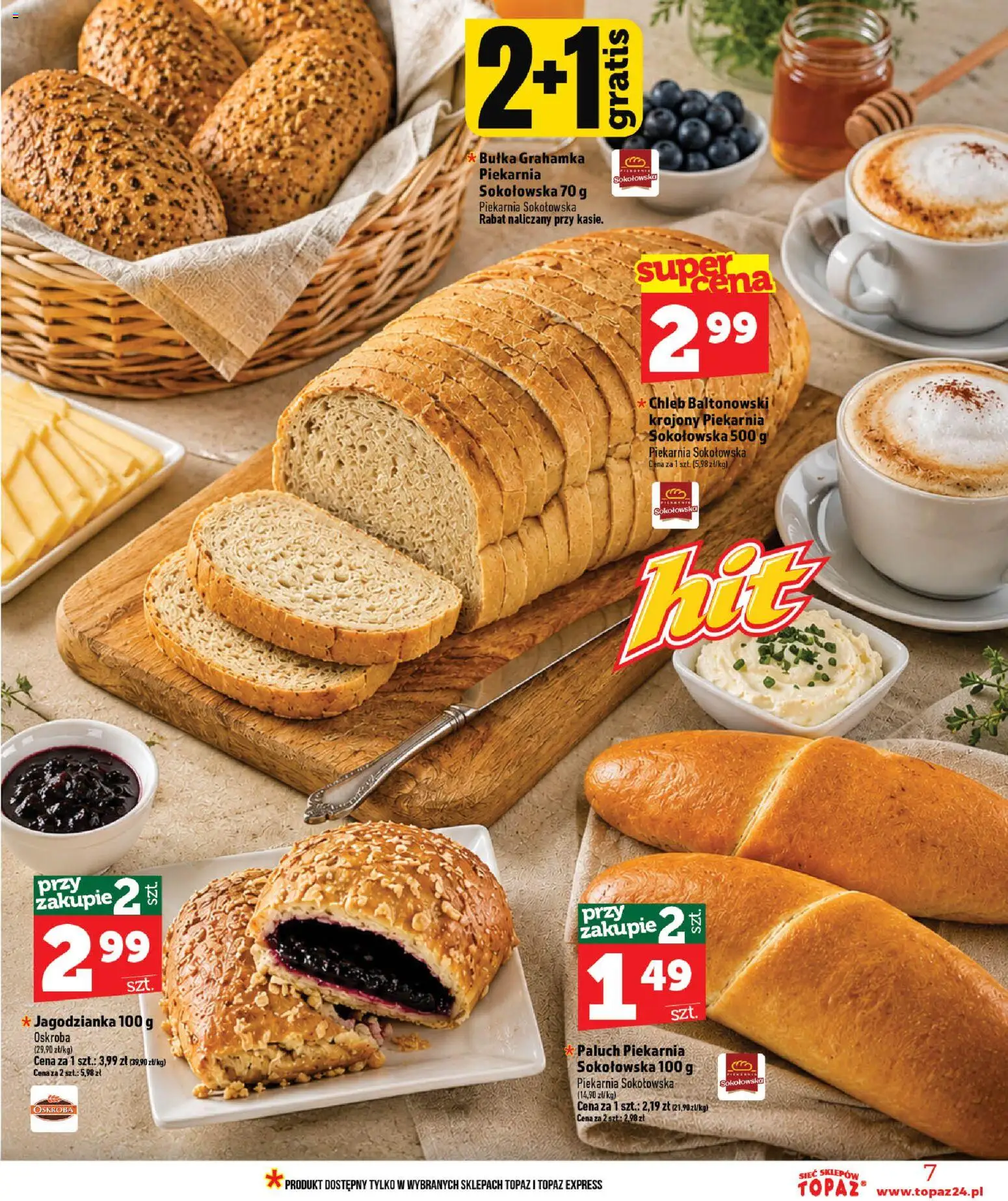 Topaz gazetka - MAZ od 09.07.2026 | Strona: 7 | Produkty: Piekarnia, Bułka, Chleb