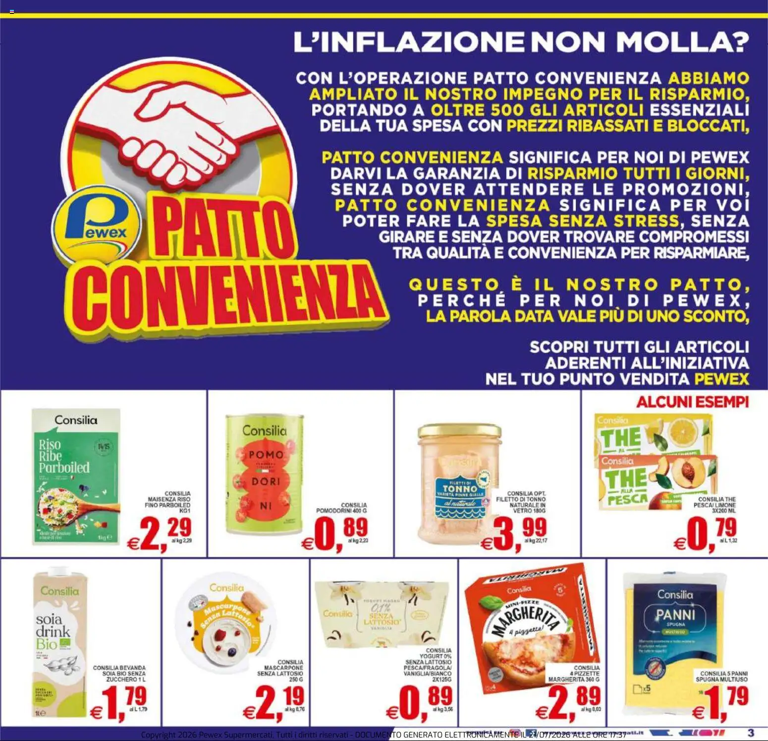 Volantino Pewex del 22/07/2026 | Pagina: 3 | Prodotti: Pomodorini, Pesca, The, Mascarpone