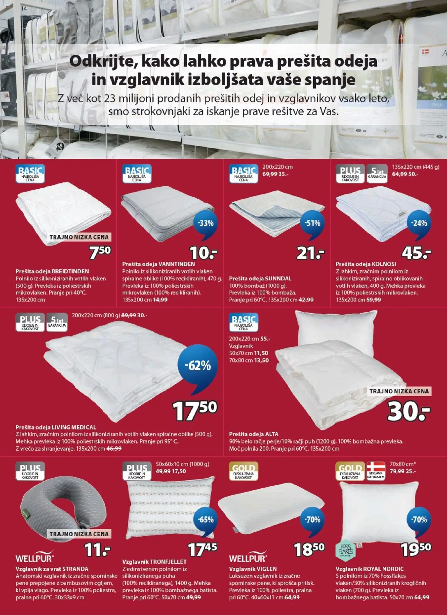 Novi JYSK katalog ponudbe – veljaven od 03.06.2026 | Stran: 14 | Izdelki: Prešita odeja, Vzglavnik, Prevleka, Odeja