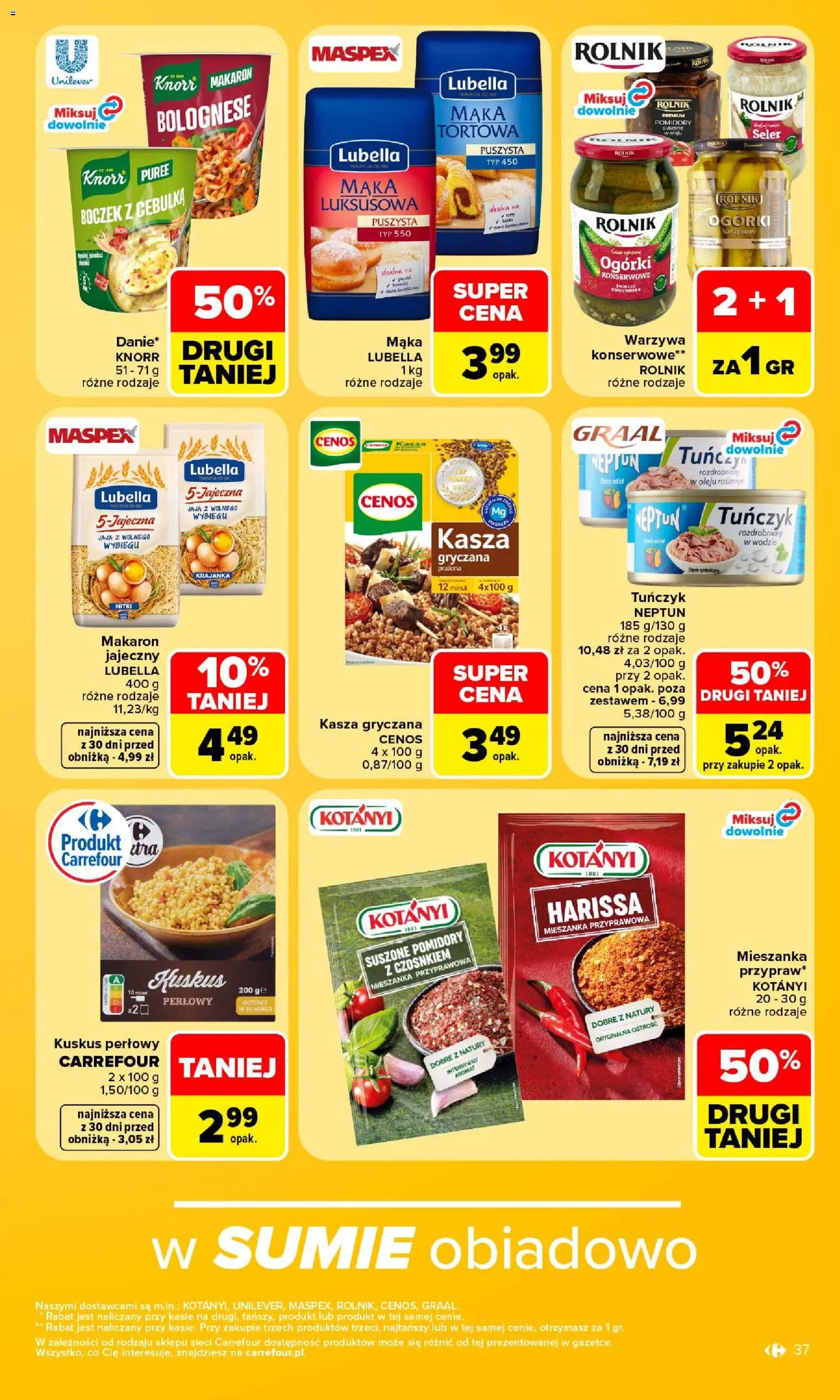 Carrefour gazetka od 14.09.2026 | Strona: 39 | Produkty: Tuńczyk, Pomidory, Ogórki, Warzywa konserwowe