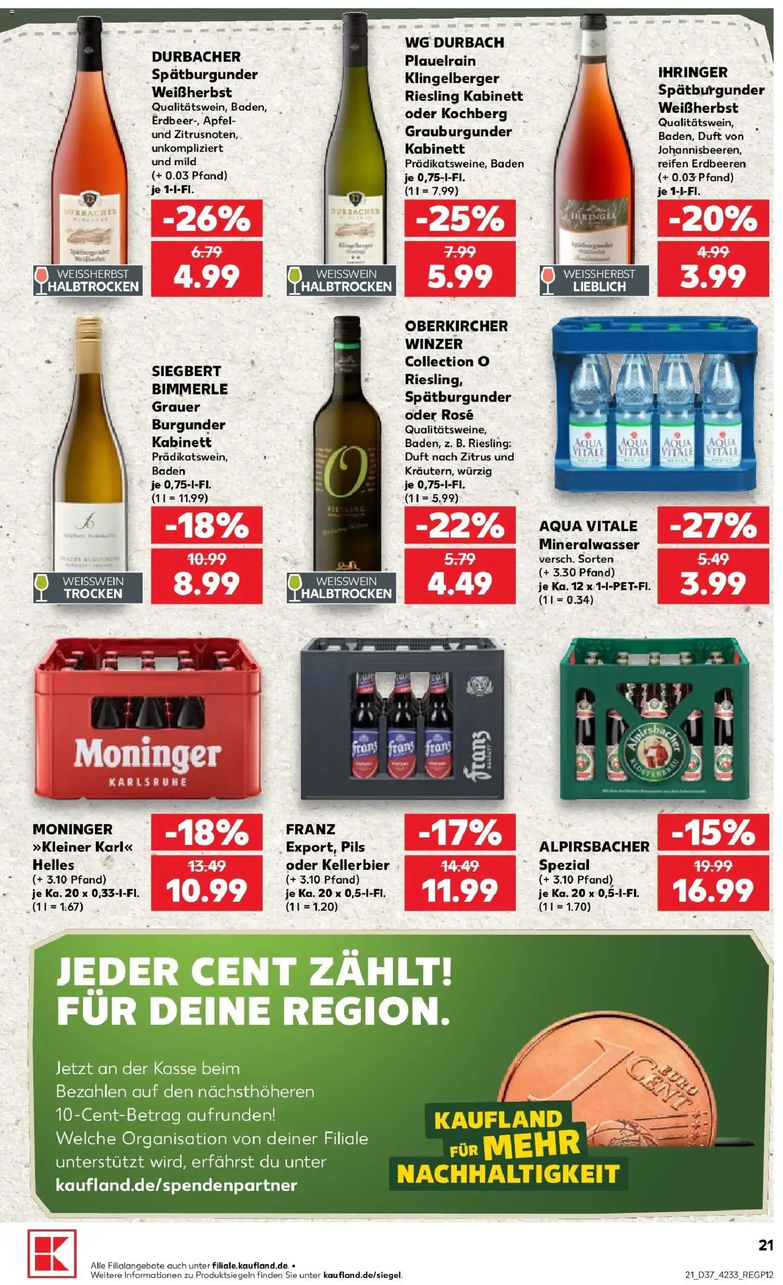 Prospekt Kaufland ab 07.09.2026 » Angebote Online zum Blättern | Seite: 30 | Produkte: Weißwein, Duft, Mineralwasser, Erdbeeren