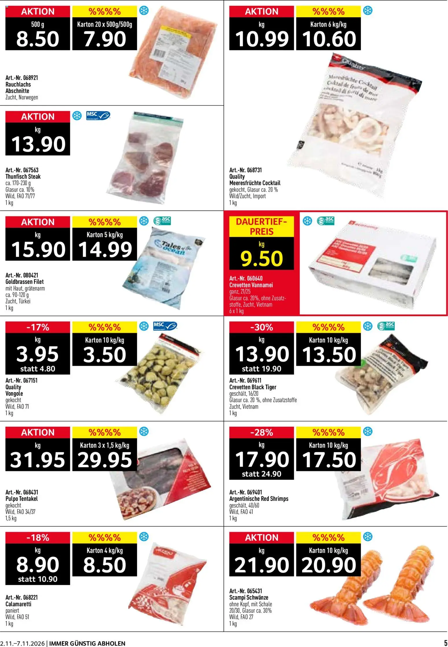 Prodega aktionen Pizzeria – gültig ab 02.11.2026 | Seite: 5 | Produkte: Meeresfrüchte