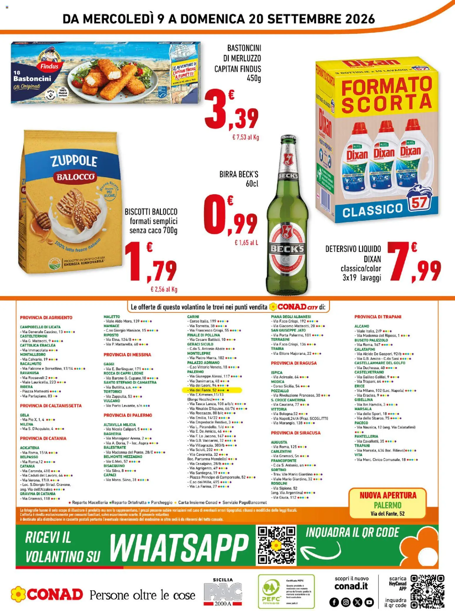 Volantino Conad del 09/09/2026 | Pagina: 16 | Prodotti: Birra Beck's, Birra, Biscotti, Latte