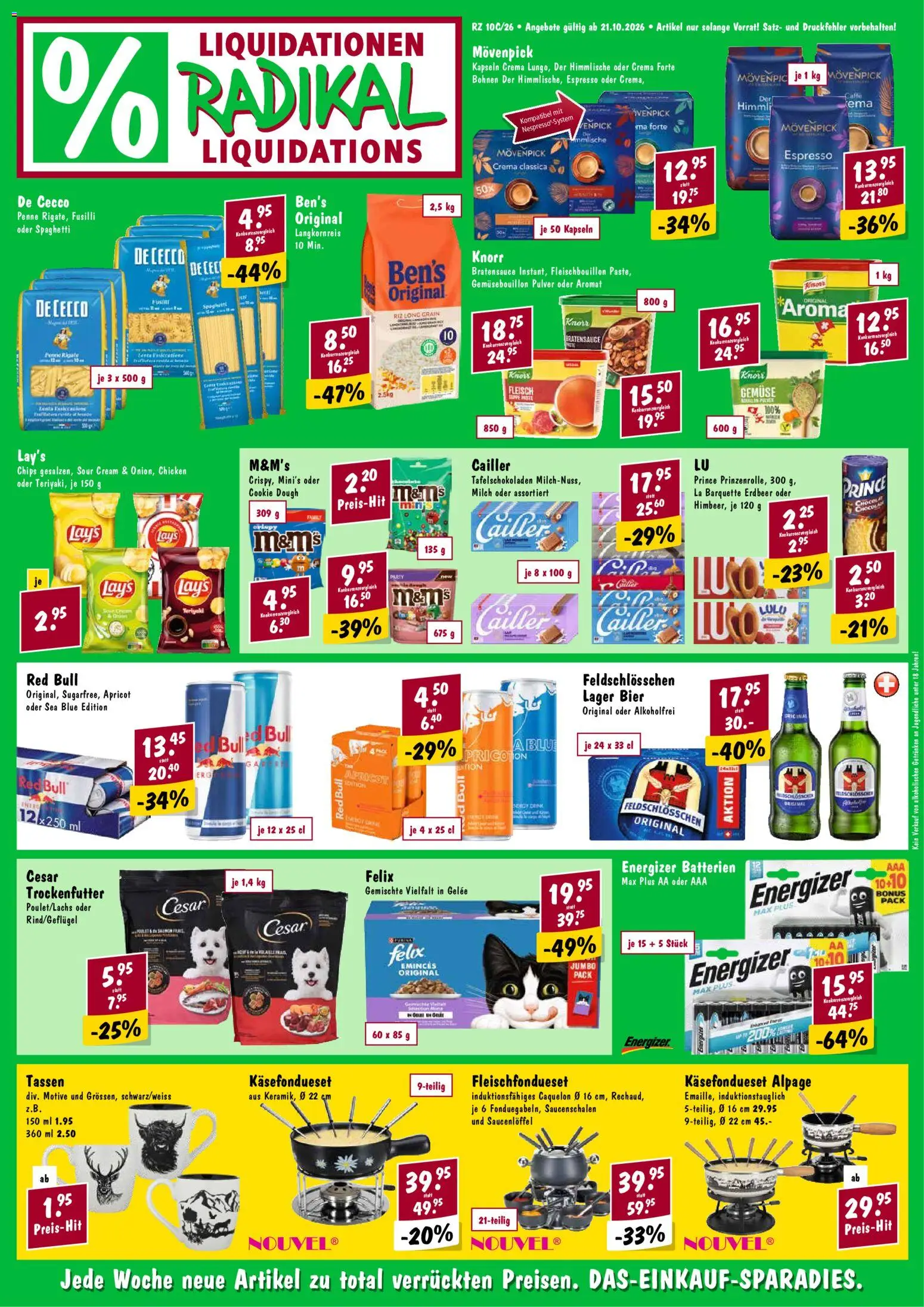 Radikal aktionen – gültig ab 21.10.2026 | Seite: 1 | Produkte: Pulver, Milch, Bier, Chips