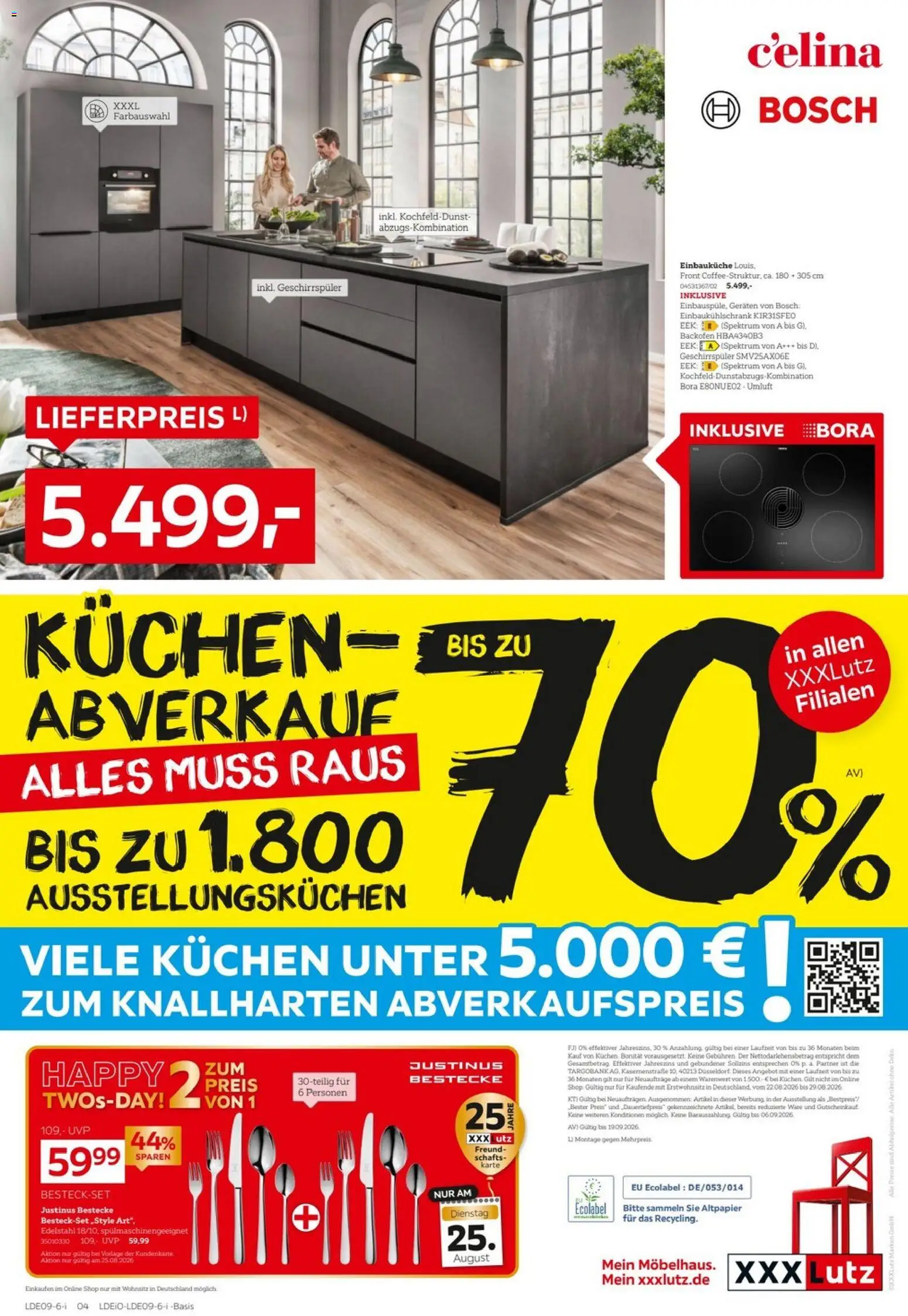 XXXLutz Küchentesterinnen und -tester gesucht – gültig ab 22.08.2026 | Seite: 4 | Produkte: Bosch, Geschirrspüler, Einbauküche, Kuchen
