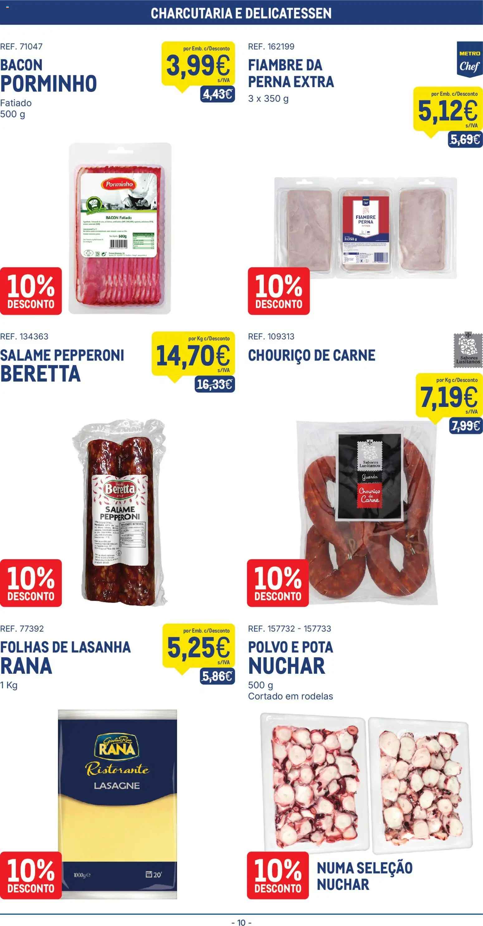 Makro folheto │ válido de 05.05.2026 | Página: 10 | Produtos: Lasanha, Salame, Chouriço, Carne