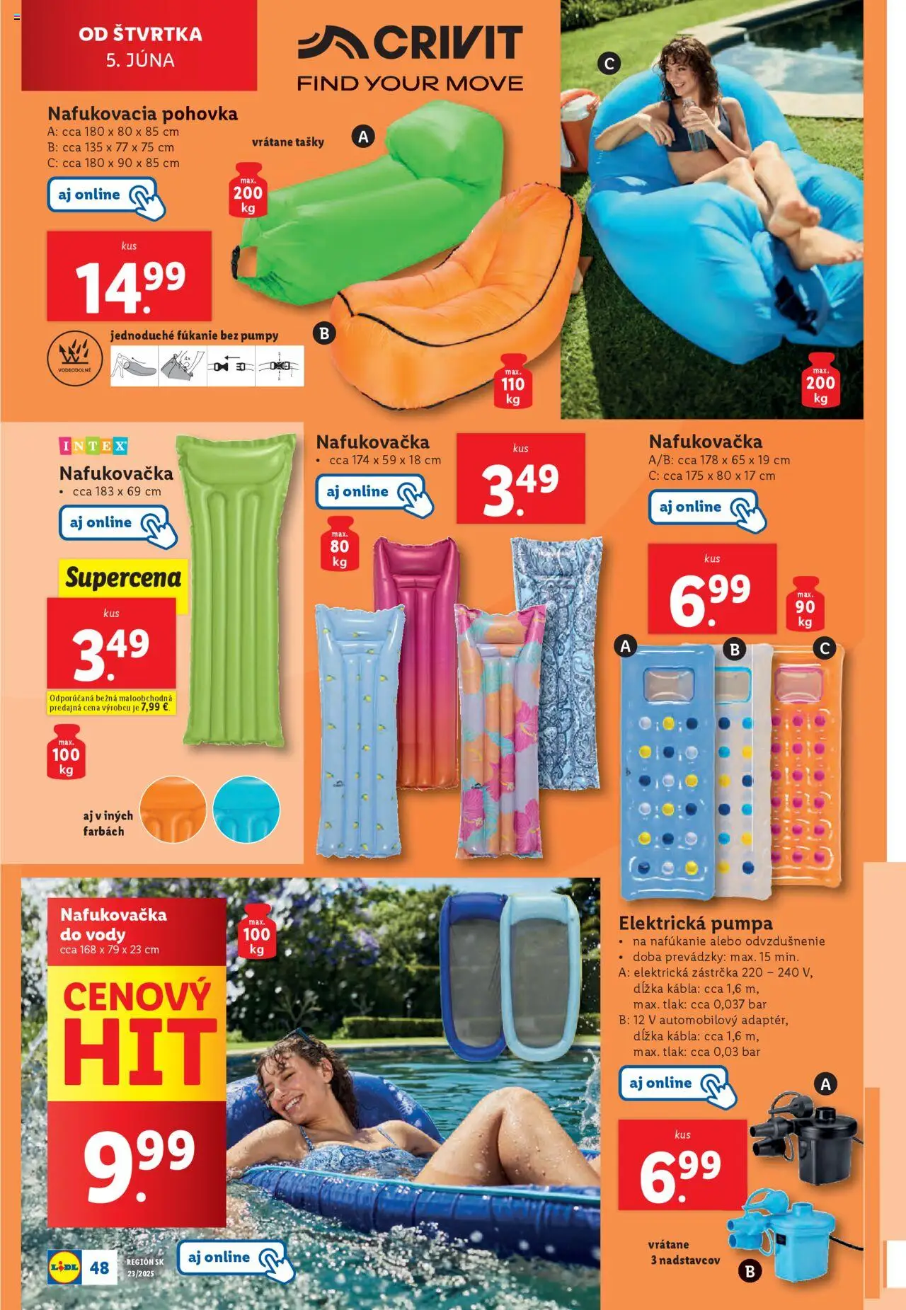 Nové Lidl akcie – leták je platný od 02.06.2025 | Strana: 60 | Produkty: Pumpa, Pohovka