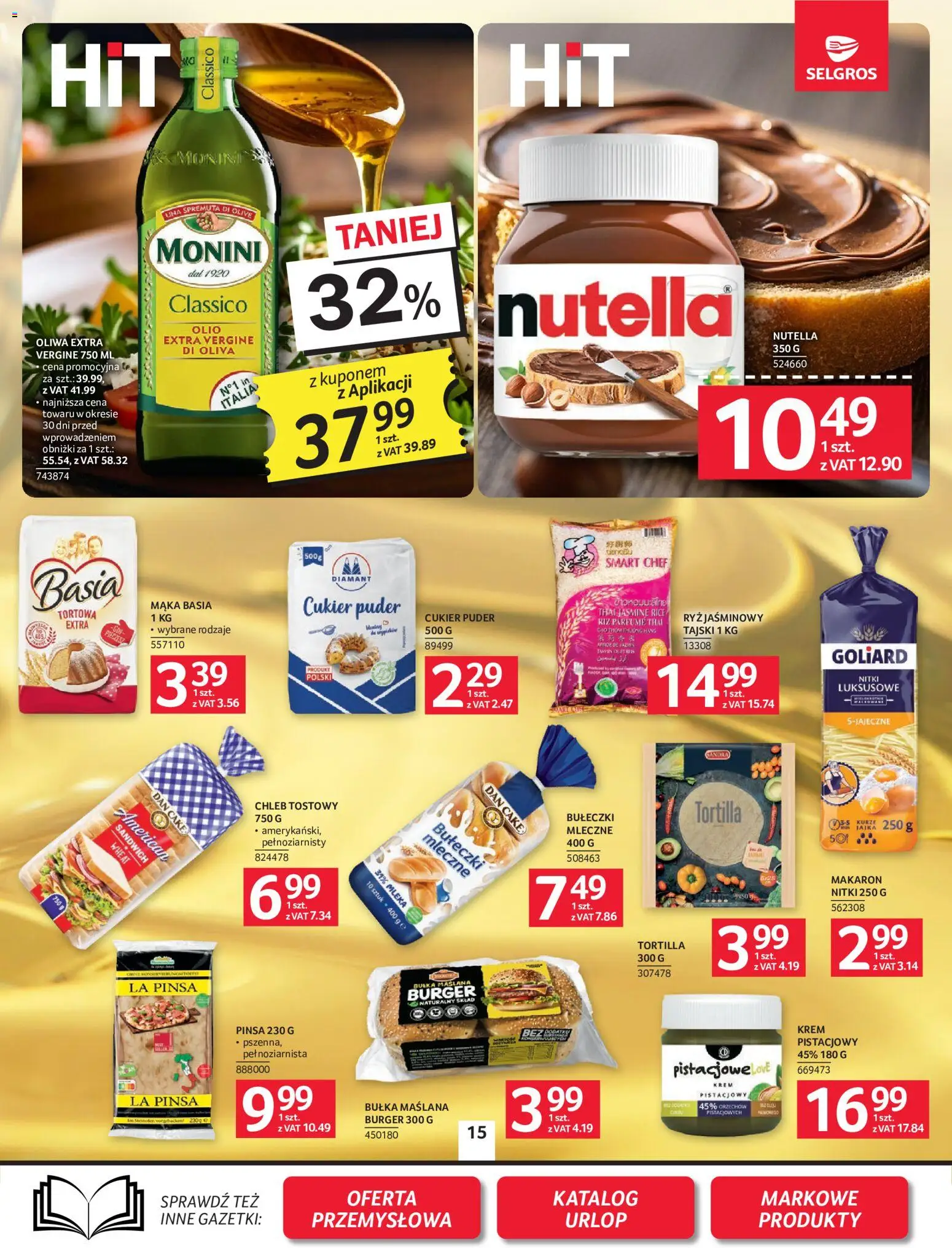 Selgros cash&carry gazetka od 02.07.2026 | Strona: 15 | Produkty: Chleb tostowy, Mąka basia, Mleka, Krem