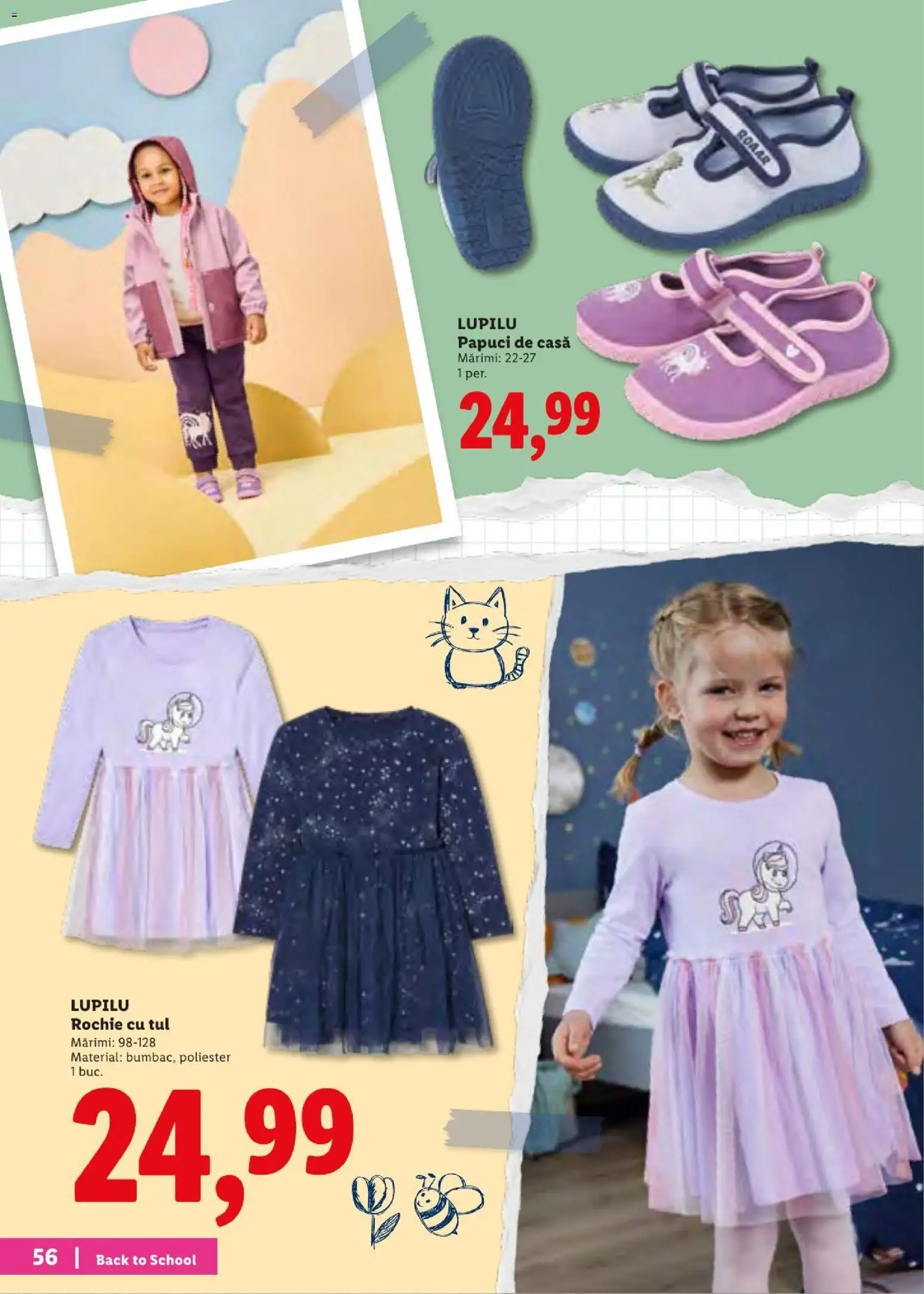 Noul catalog Lidl – valabil de la 10.08.2026 | Pagină: 56 | Produse: Rochie, Papuci