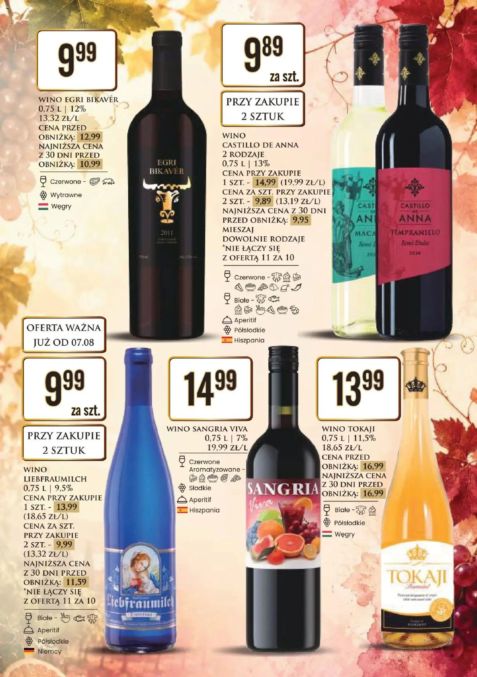 Dino gazetka alkoholowa od 07.08.2026 | Strona: 29 | Produkty: Liebfraumilch, Wino Sangria, Wino, Wino Egri Bikaver