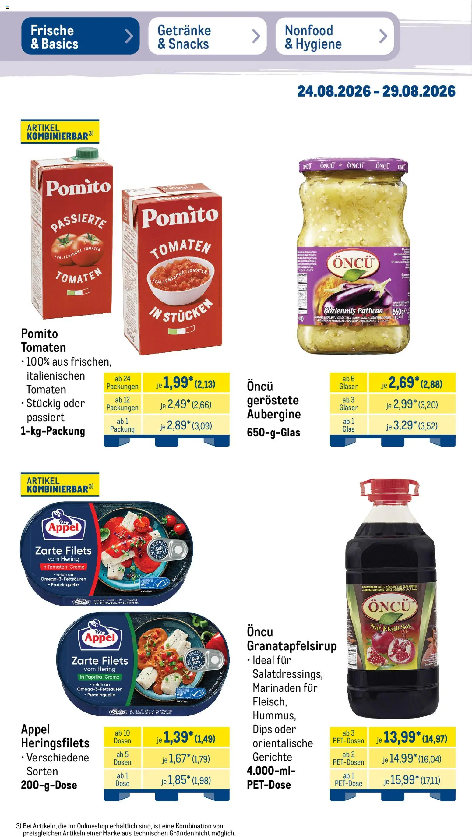 Metro Prospekt – gültig ab 24.08.2026 | Seite: 20 | Produkte: Tomaten, Creme, Aubergine, Gerichte