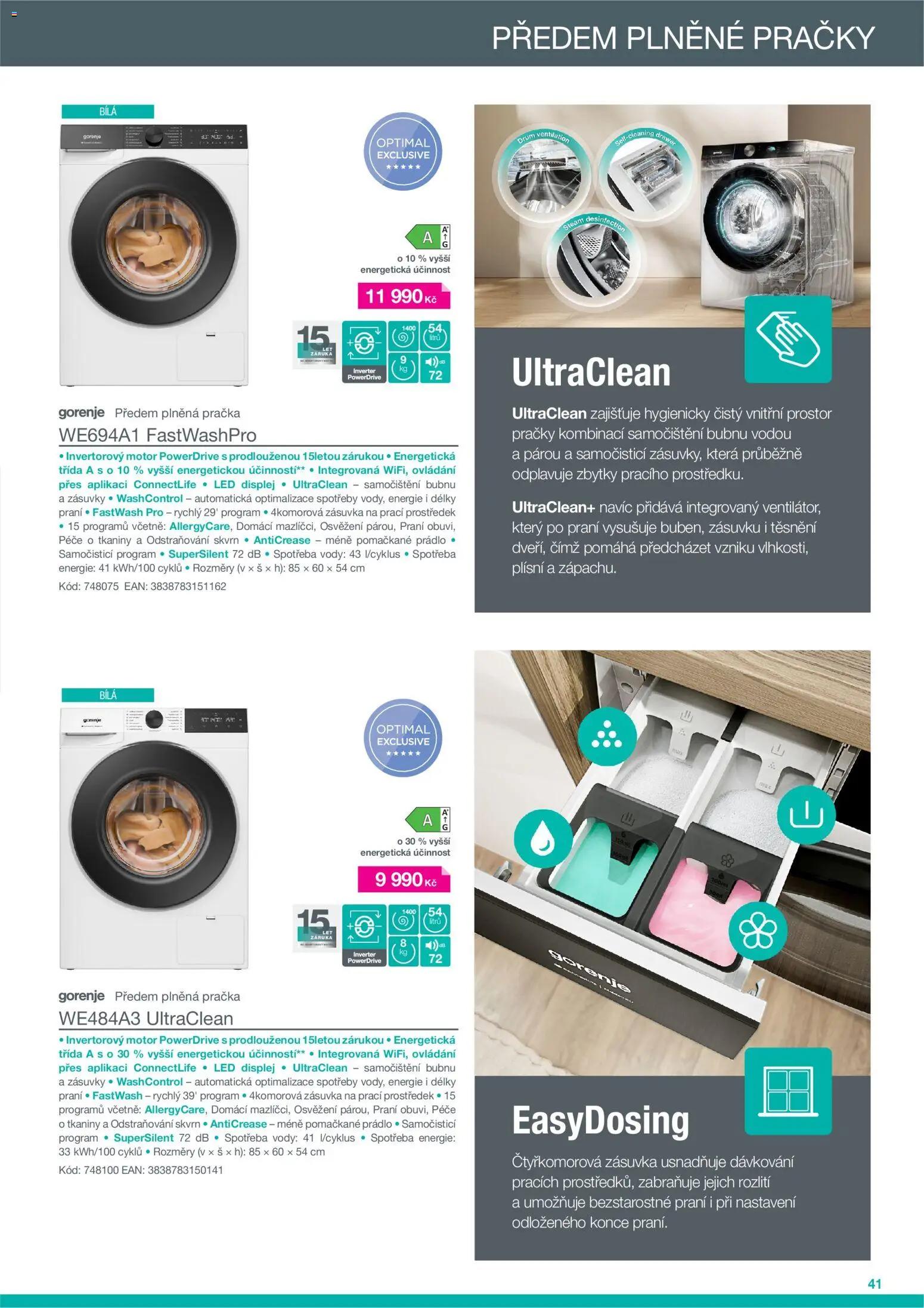 Möbelix Gorenje od 01.09.2026 | Strana: 41 | Produkty: Pračka, Pračky, Zásuvka, LED