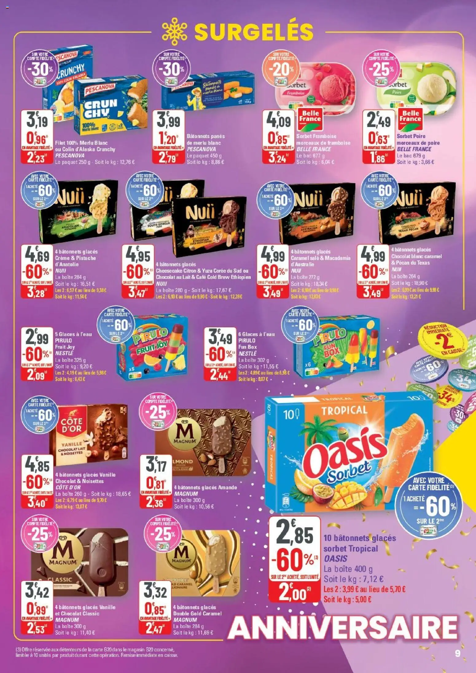 {H1} | Page: 10 | Produits: Glaces, Poire, Noisettes, Lait