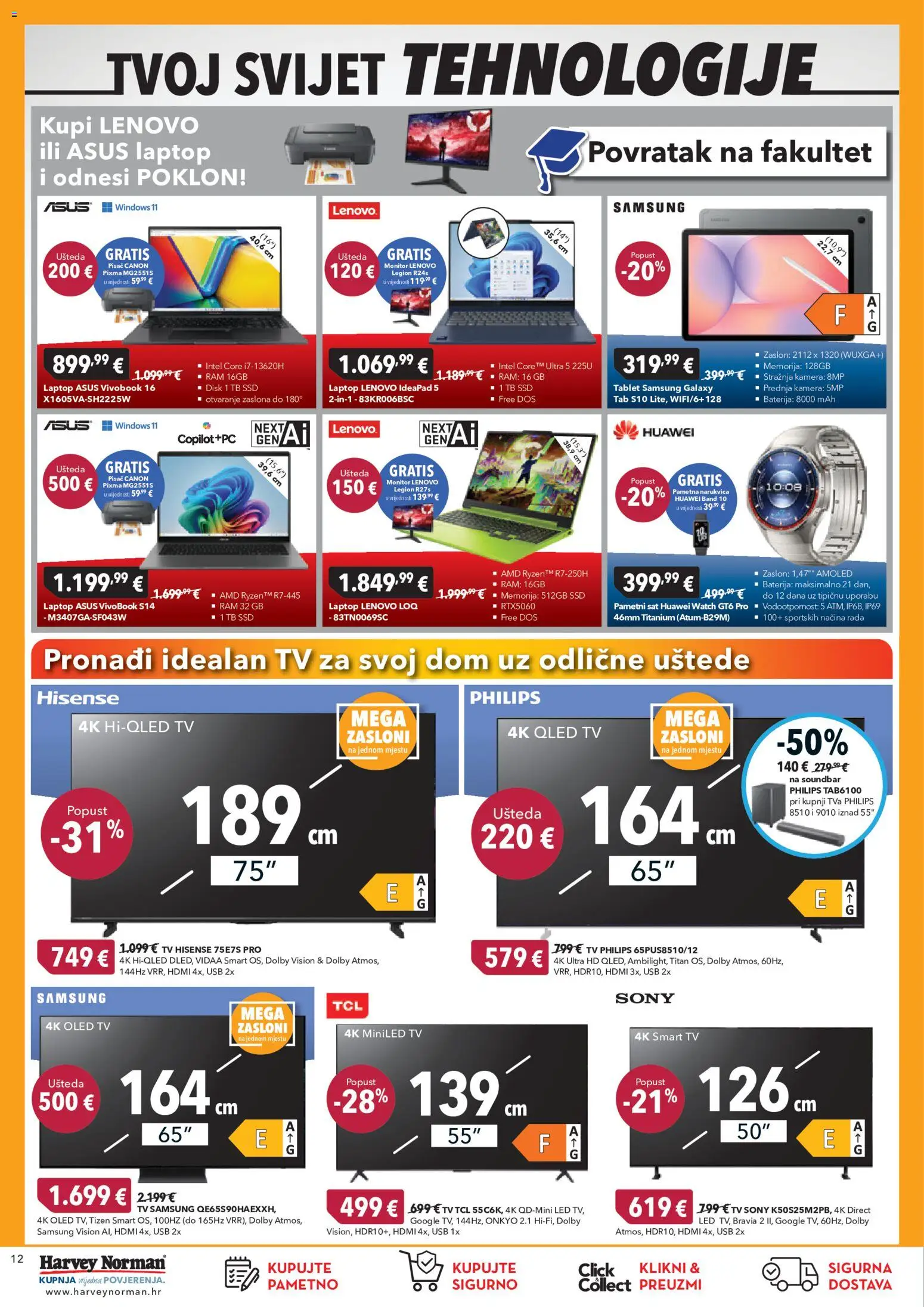 Harvey Norman katalog | vrijedi od 09.09.2026 | Stranica: 12 | Proizvodi: Led, Soundbar, Pametni sat, Monitor