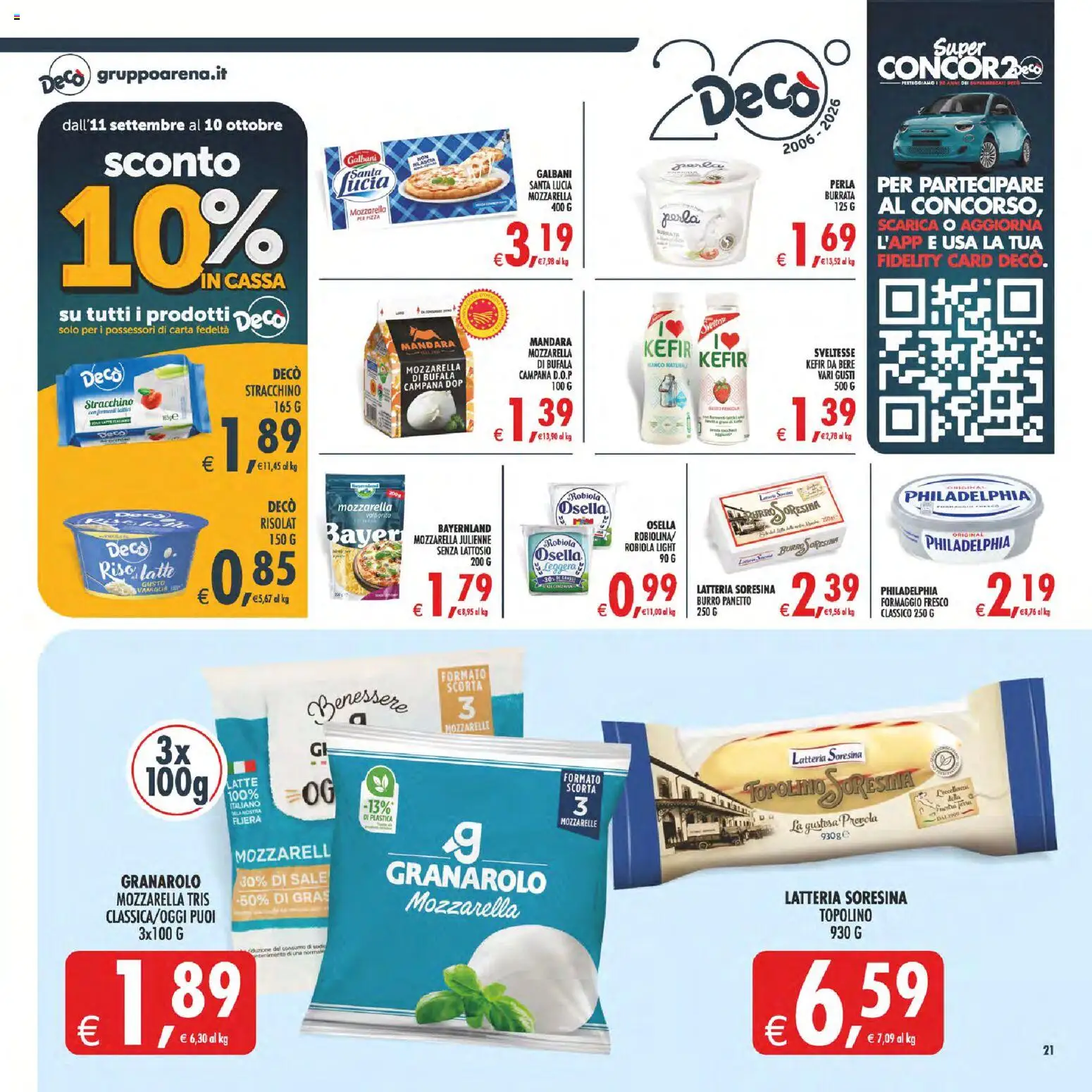 Volantino Decò del 22/09/2026 | Pagina: 23 | Prodotti: Sale, Formaggio fresco, Burrata, Senza lattosio