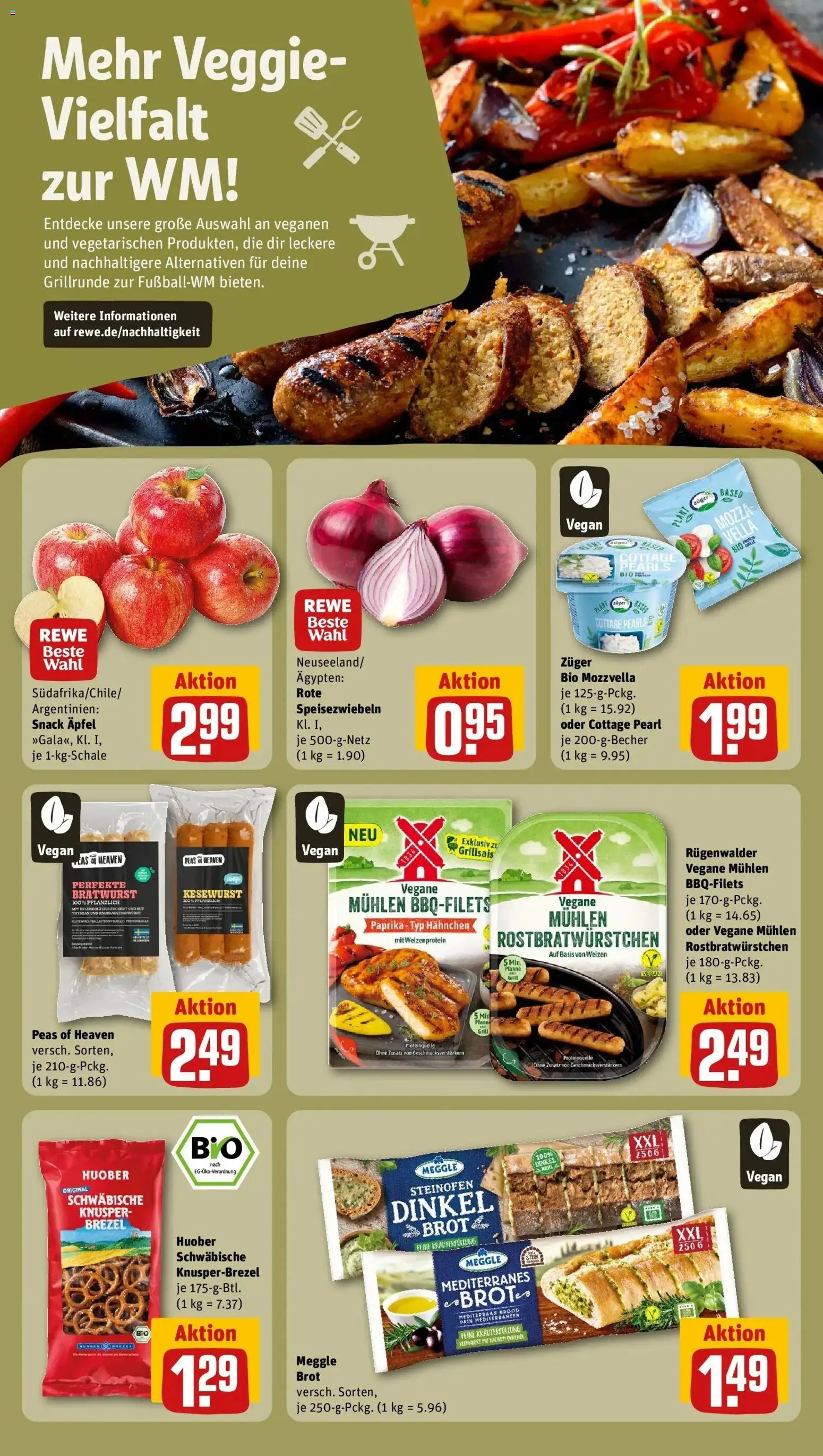 Rewe Prospekt Lüneburg – gültig ab 08.06.2026 | Seite: 13 | Produkte: Mozzarella, Bratwurst, Äpfel, Paprika