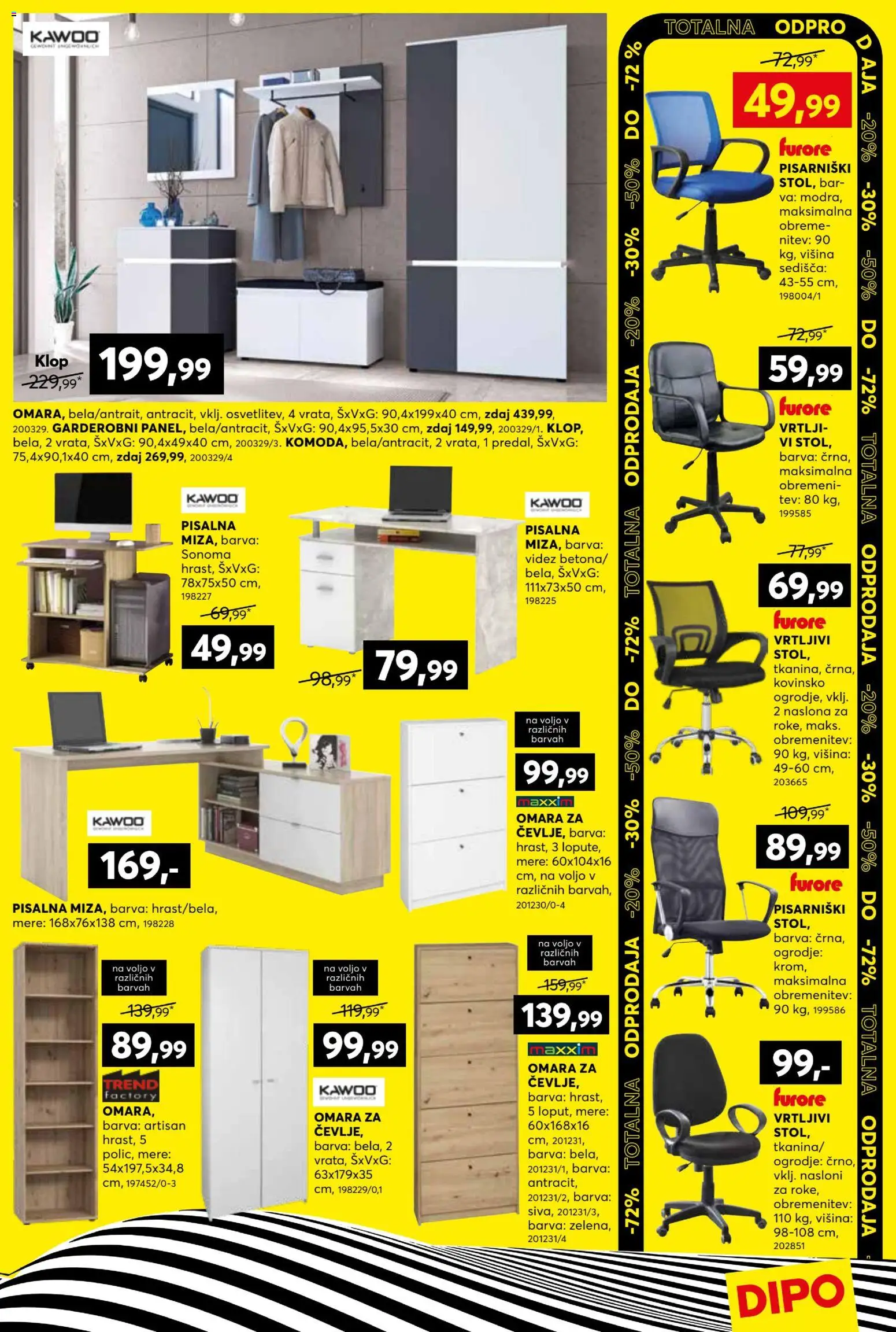 Novi Dipo katalog ponudbe – veljaven od 01.07.2026 | Stran: 13 | Izdelki: Omara, Barva