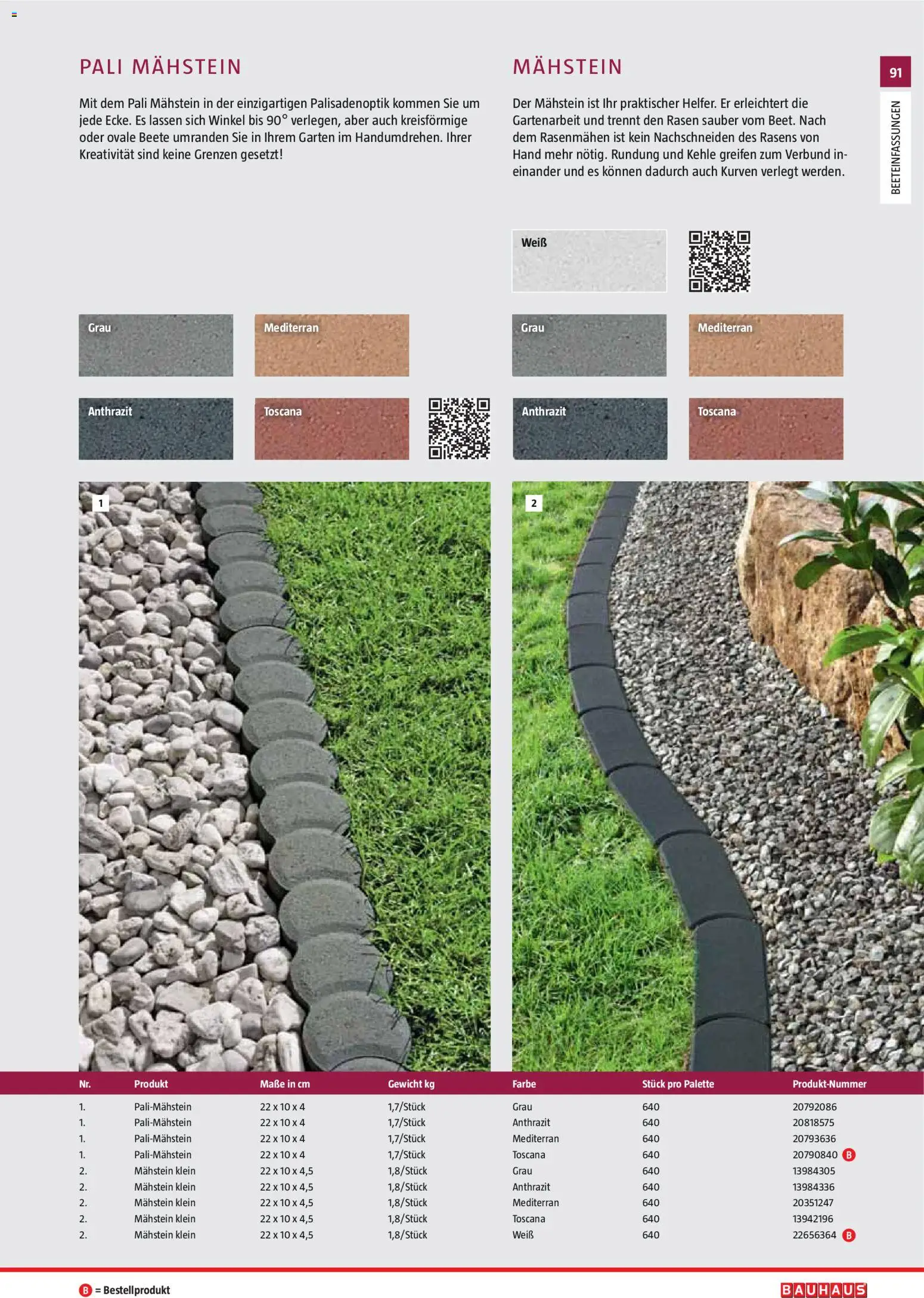 Bauhaus Gartenbaumaterialien 2026 – gültig ab 02.03.2026 | Seite: 91 | Produkte: Gewicht