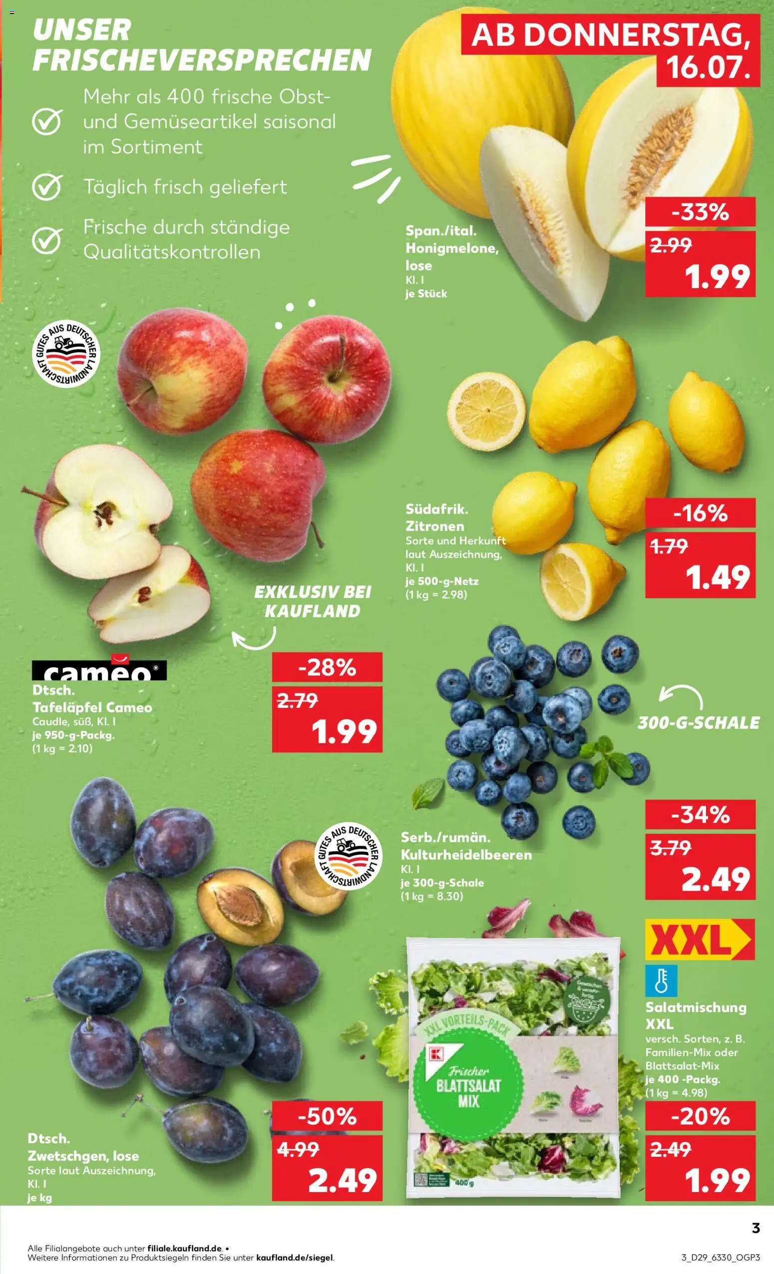 Kaufland Prospekt Hamburg – gültig ab 16.07.2026 | Seite: 3 | Produkte: Obst, Zitronen