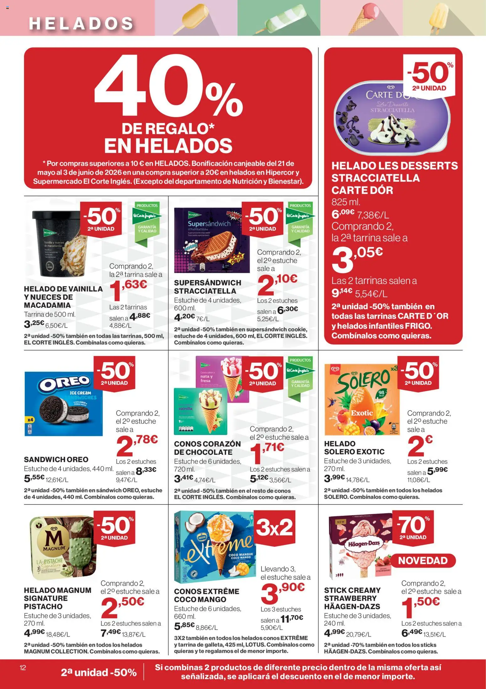 Supercor Canarias │ válido desde el 06.05.2026 | Página: 12 | Productos: Chocolate, Té, Helado, Ρούτερ