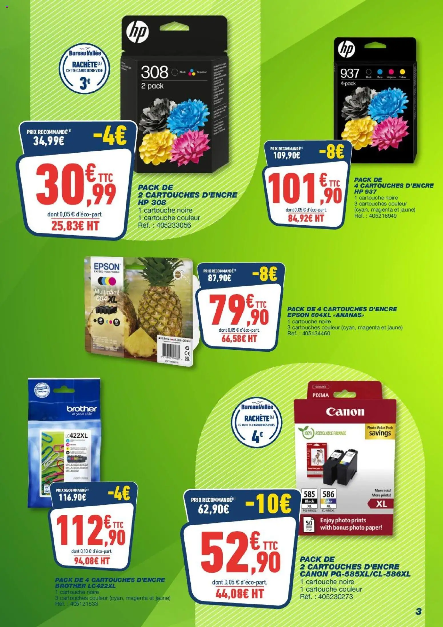 {H1} | Page: 3 | Produits: Cartouches d'encre Canon, Epson, Cartouche, Ananas