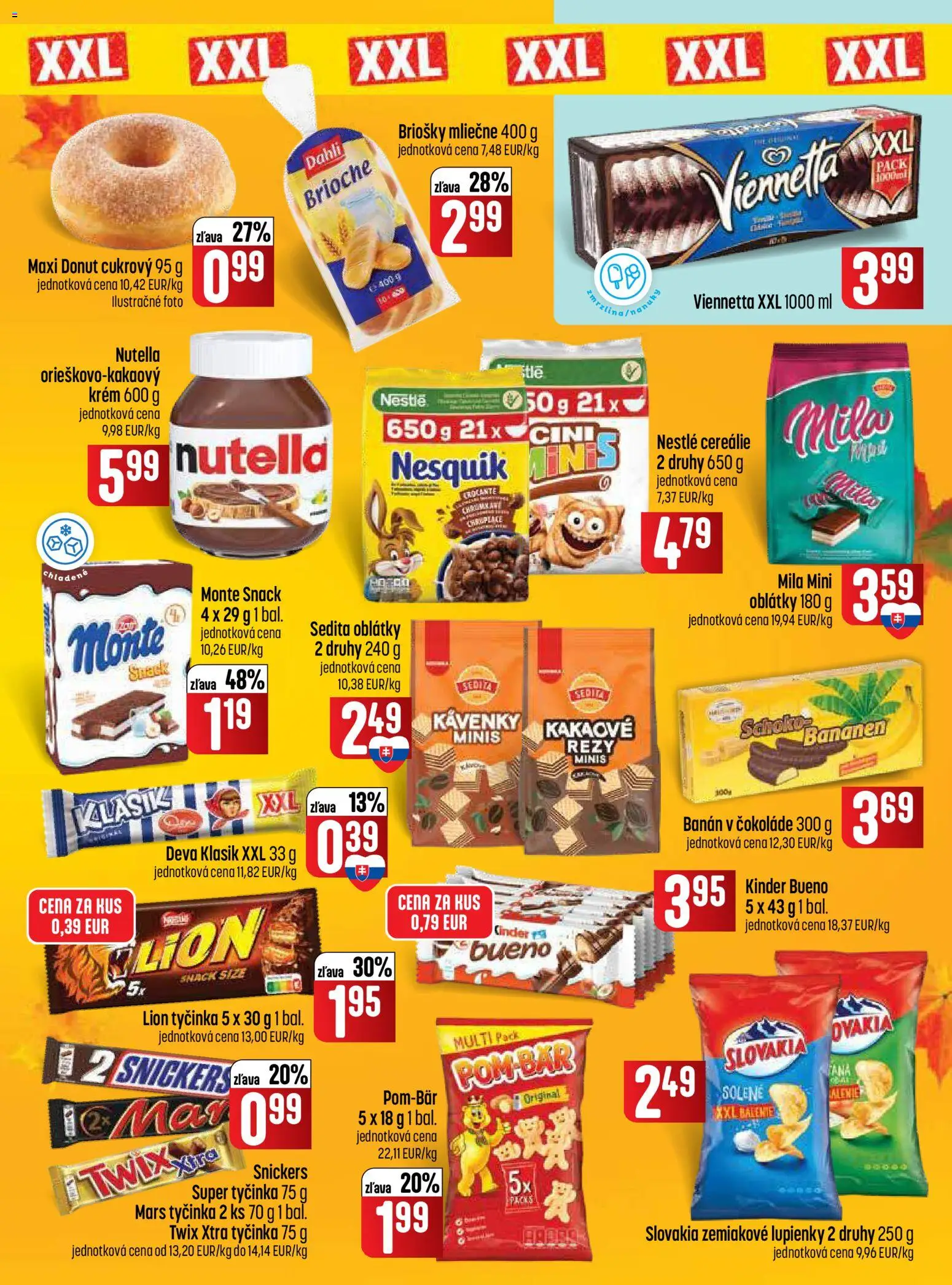 Nové COOP Jednota akcie – leták je platný od 03.09.2026 | Strana: 5 | Produkty: Kinder Bueno, Oblátky, Cereálie, Snickers