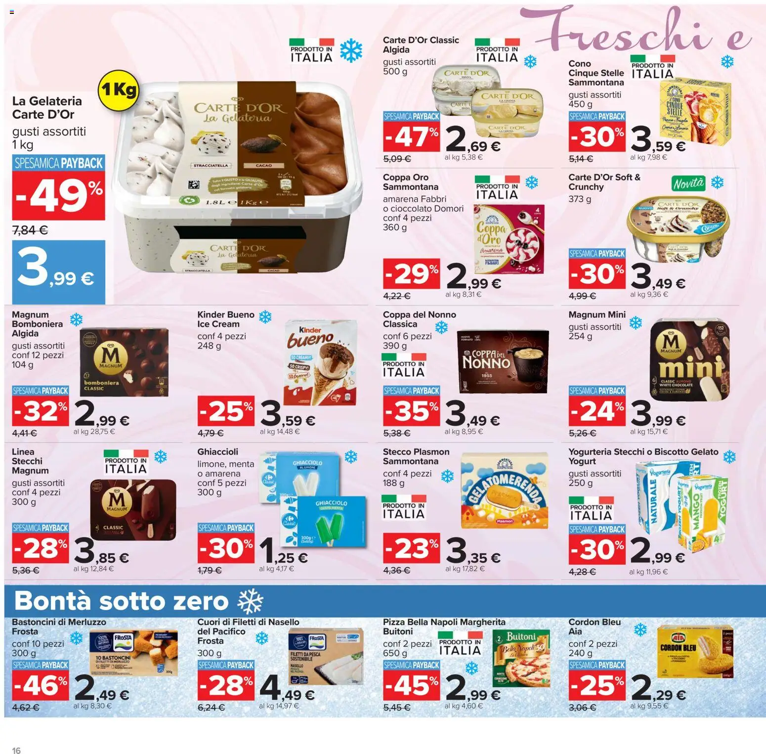 Volantino Carrefour del 19.05.2026 | Pagina: 16 | Prodotti: Cioccolato, Pesca, Menta, Stracciatella