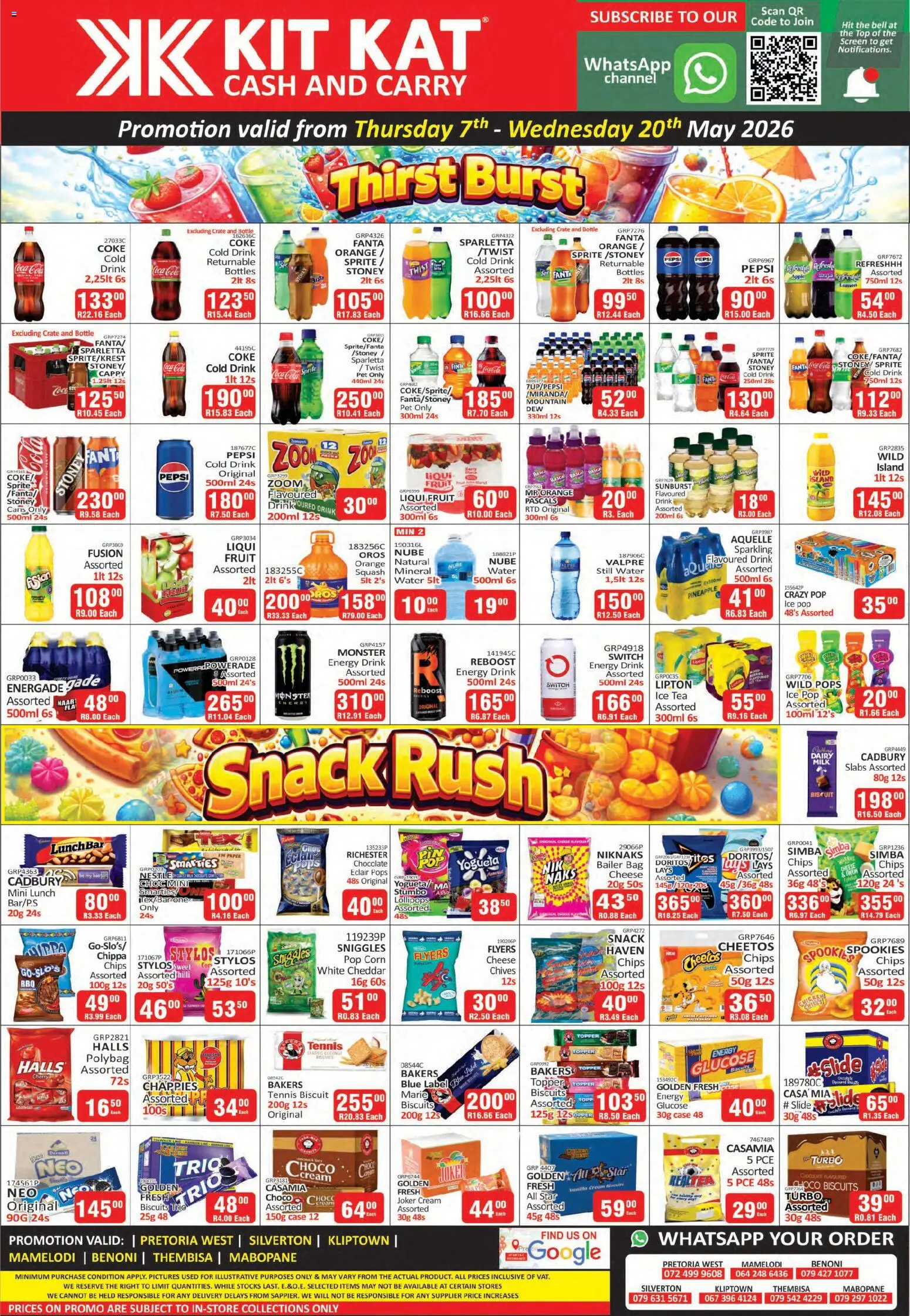 New KIT KAT Cash & Carry catalogue – valid from 07.05.2026 | Page: 2 | Products: Chocolate, Switch, Fanta, Water