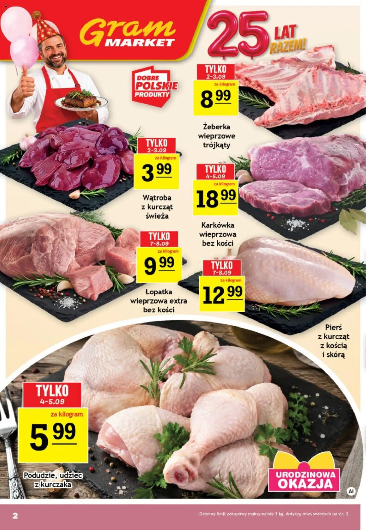 Gram Market gazetka od 02.09.2026 | Strona: 2 | Produkty: Żeberka, Karkówka