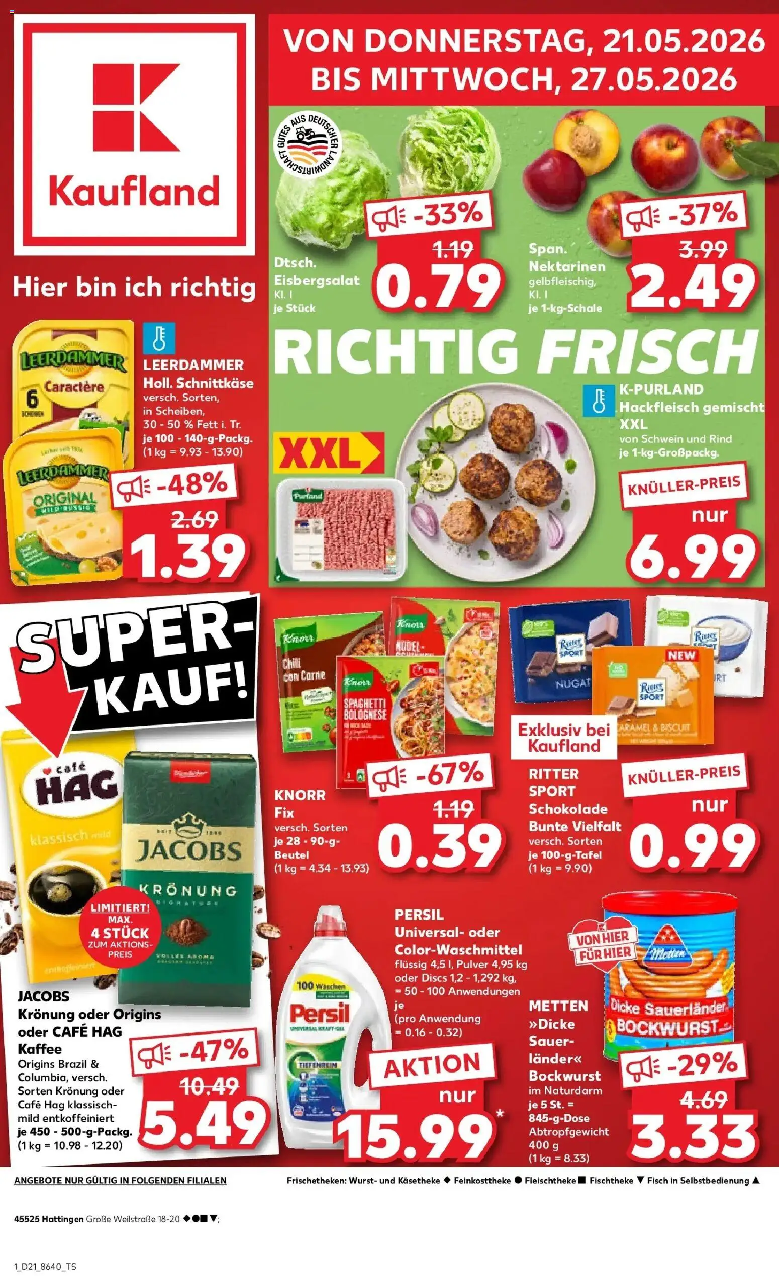 Kaufland Prospekt Hattingen – gültig ab 18.05.2026 | Seite: 6 | Produkte: Ritter sport, Eisbergsalat, Knorr, Leerdammer