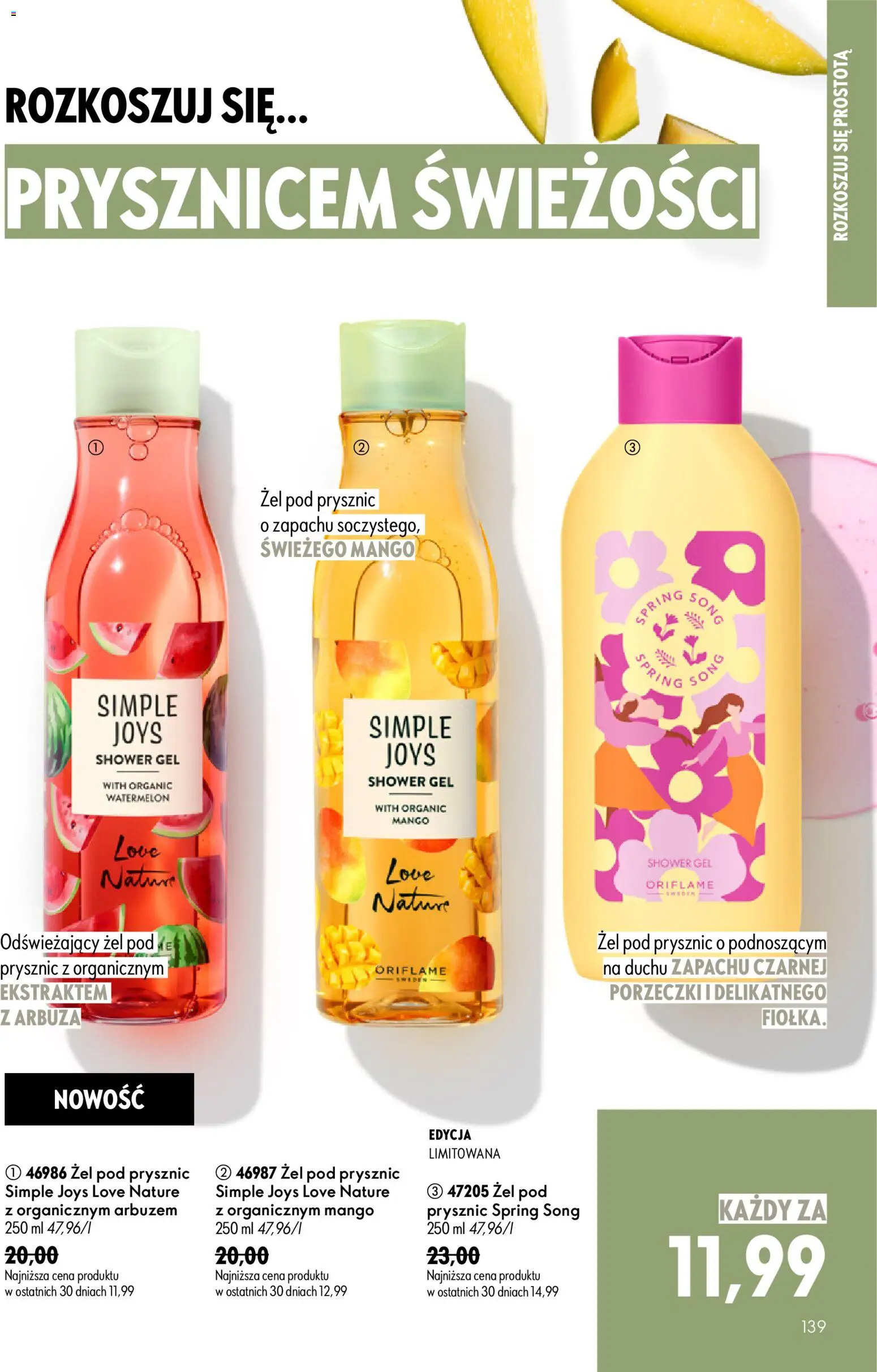 Oriflame Katalog 9 2026 od 17.06.2026 | Strona: 139 | Produkty: Mango, Prysznic, Żel pod prysznic