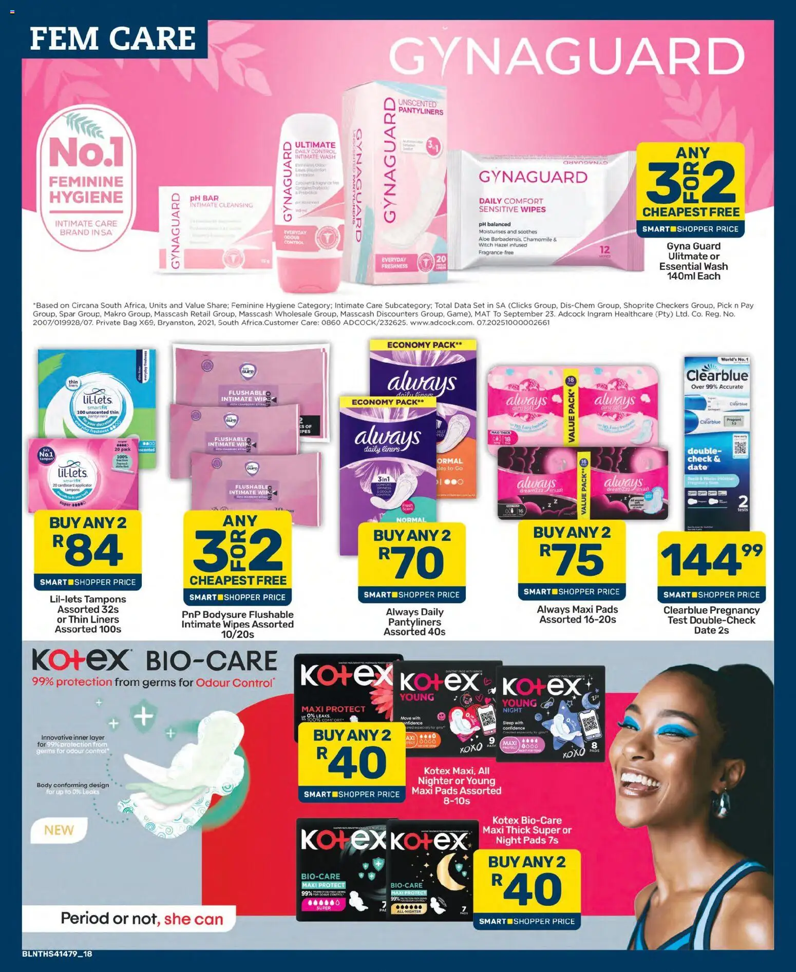 New Pick n Pay catalogue – valid from 25/09/2026 | Page: 18 | Products: Data, Intimate wash, Bag, Pads