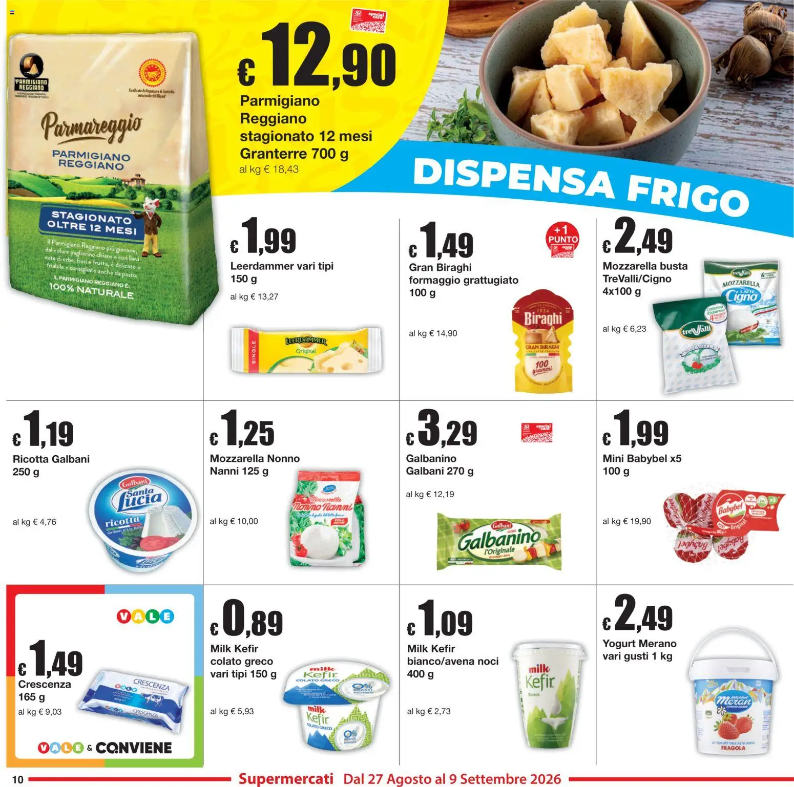 Volantino Sì con Te del 27/08/2026 | Pagina: 10 | Prodotti: Latte, Reggiano parmigiano, Parmigiano reggiano, Parmigiano