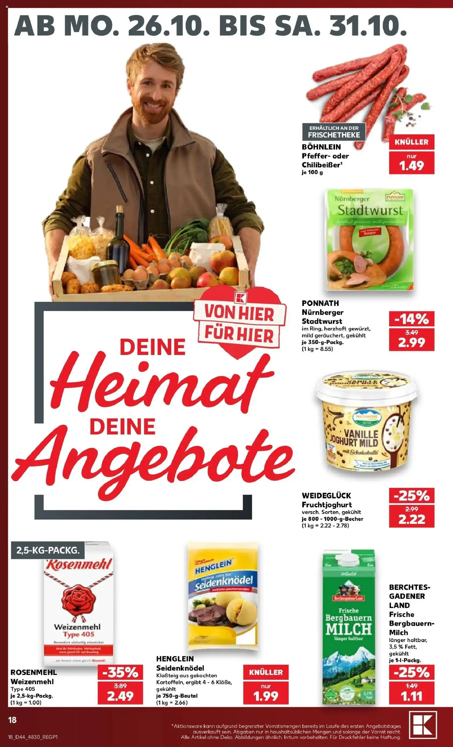 Prospekt Kaufland ab 26.10.2026 » Angebote Online zum Blättern | Seite: 22 | Produkte: Weizenmehl, Fruchtjoghurt, Vanille, Pfeffer